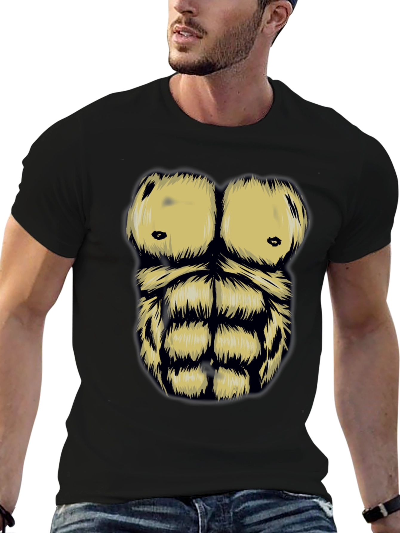 Funny Muscle Chest T-Shirt - Costume Tee