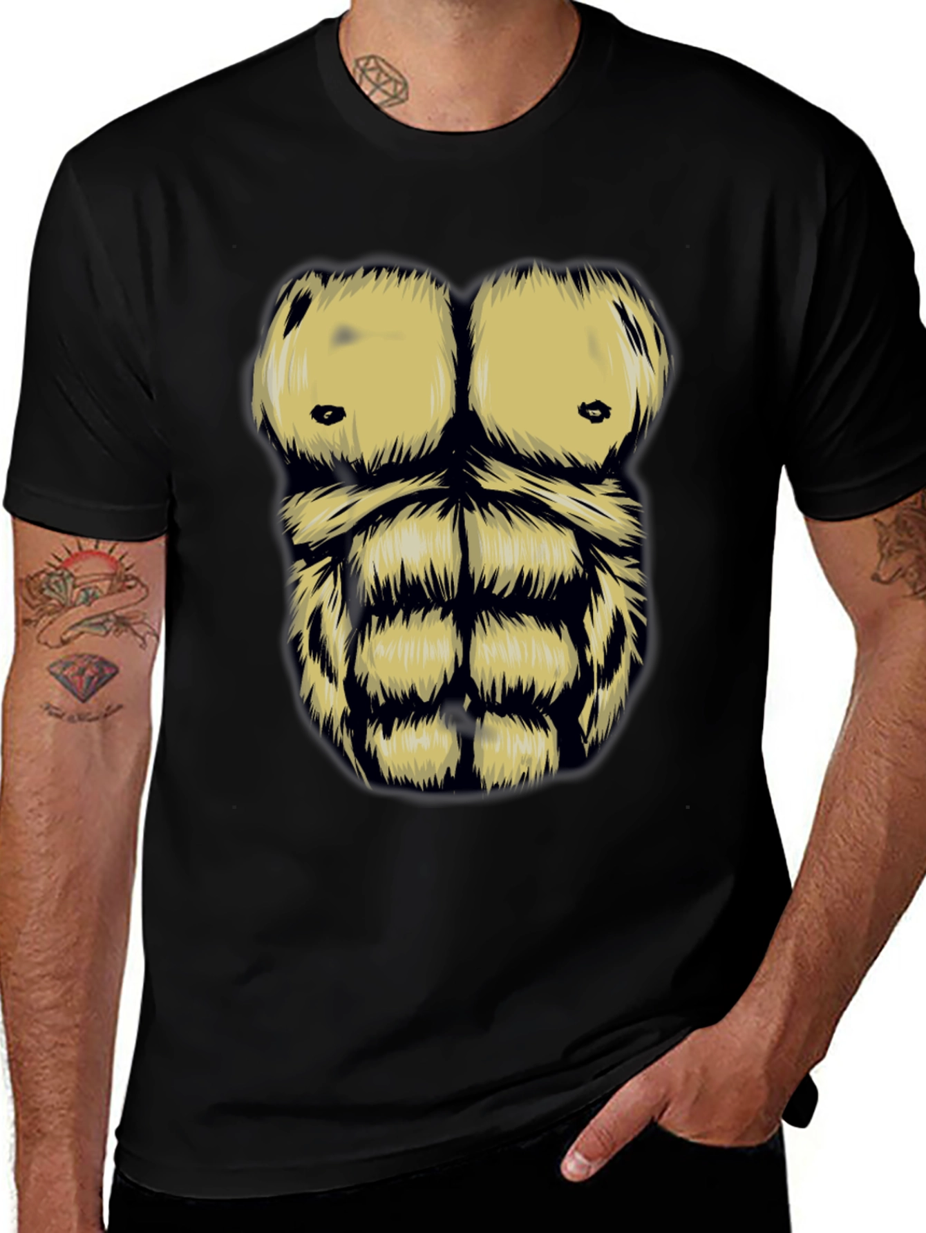 Funny Muscle Chest T-Shirt - Costume Tee