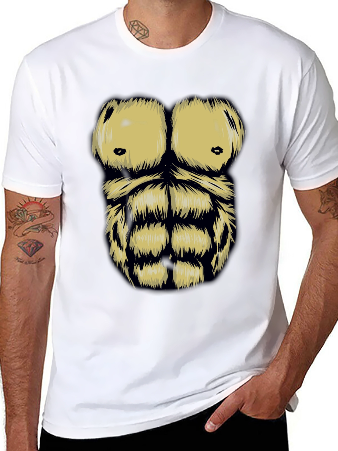 Funny Muscle Chest T-Shirt - Costume Tee