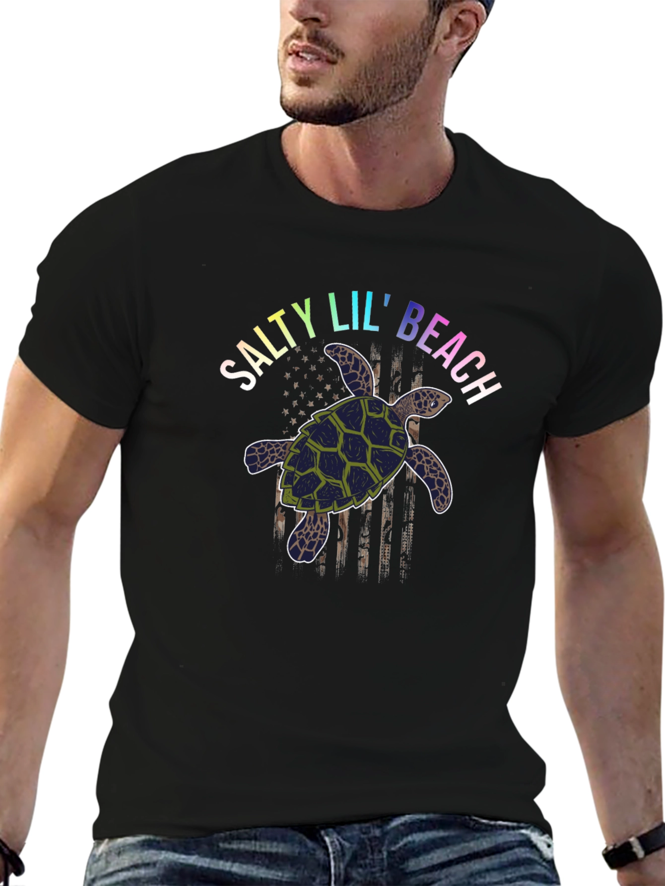 Salty Lil Beach Turtle Graphic T-Shirt
