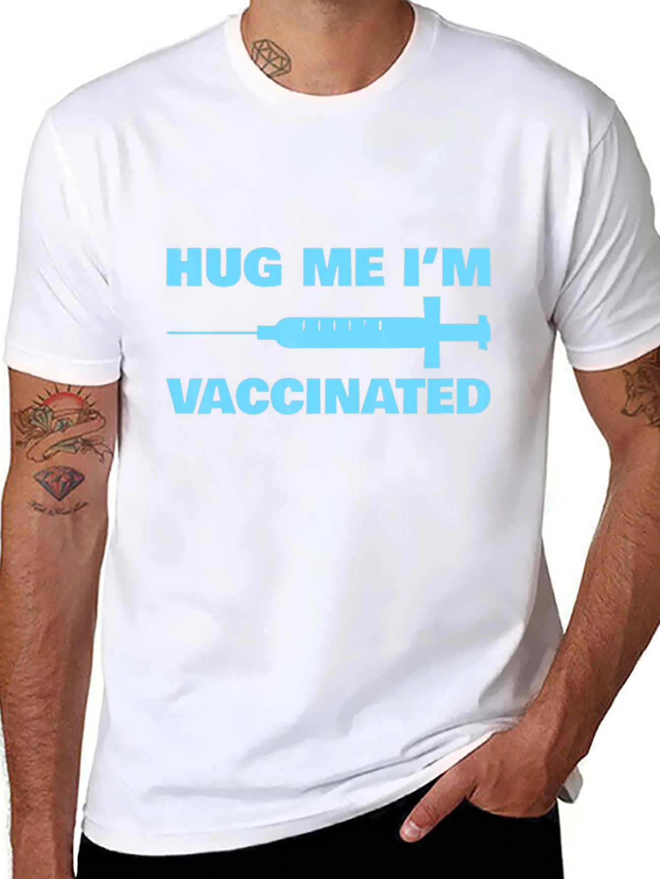 Hug Me Im Vaccinated T-Shirt - Black
