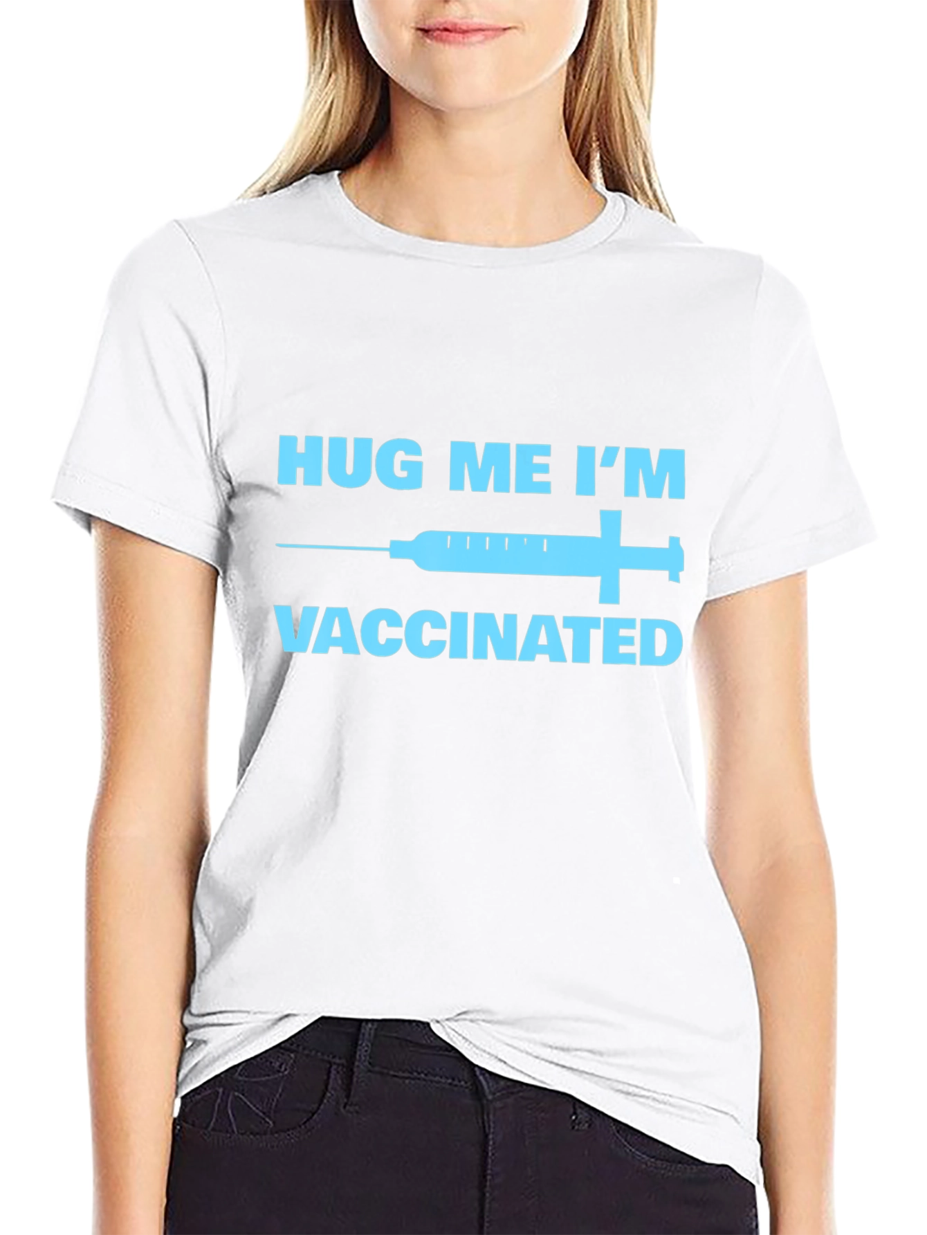 Hug Me Im Vaccinated T-Shirt - Black