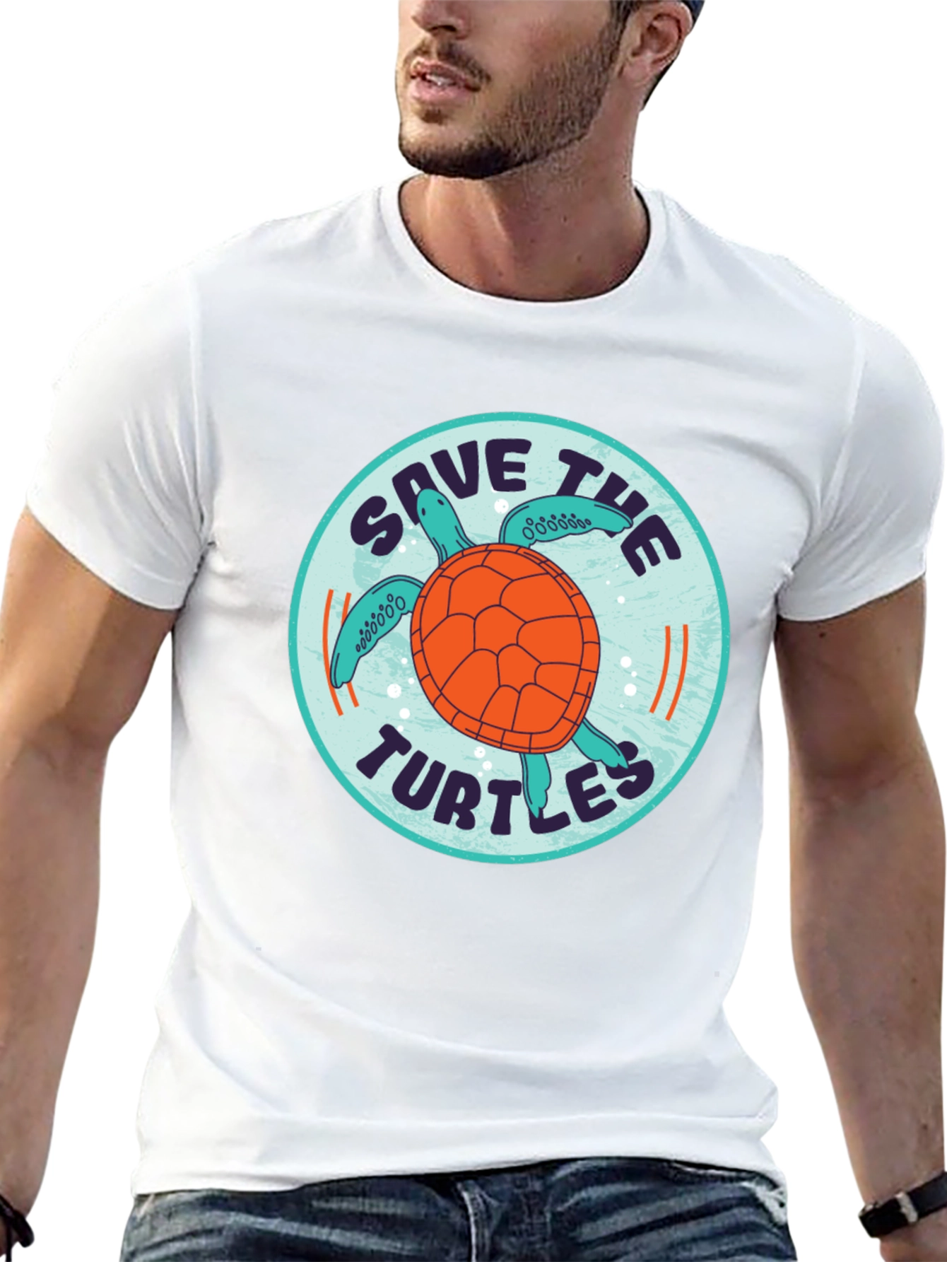 Save the Turtles Graphic Tee - Black