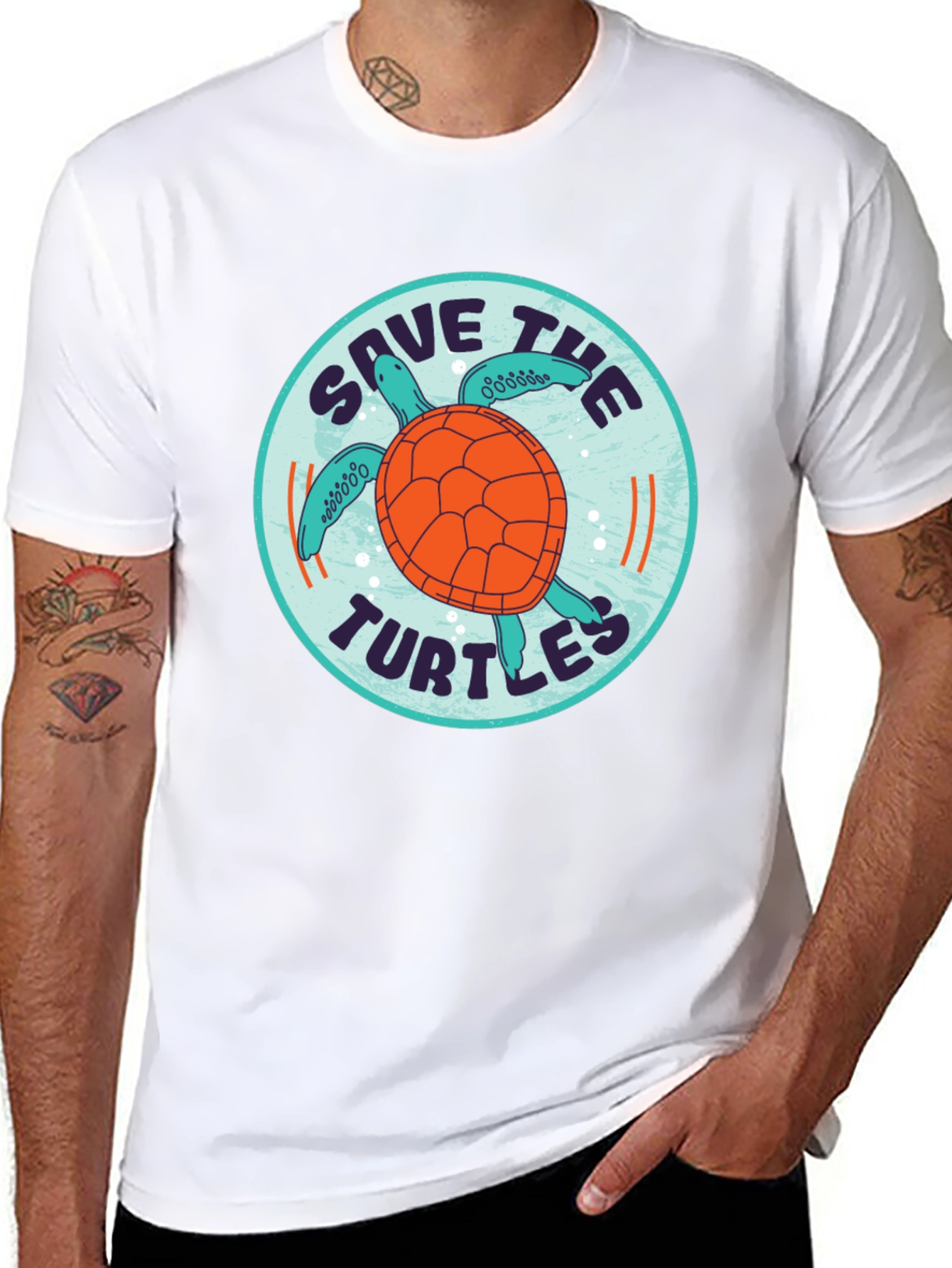 Save the Turtles Graphic Tee - Black