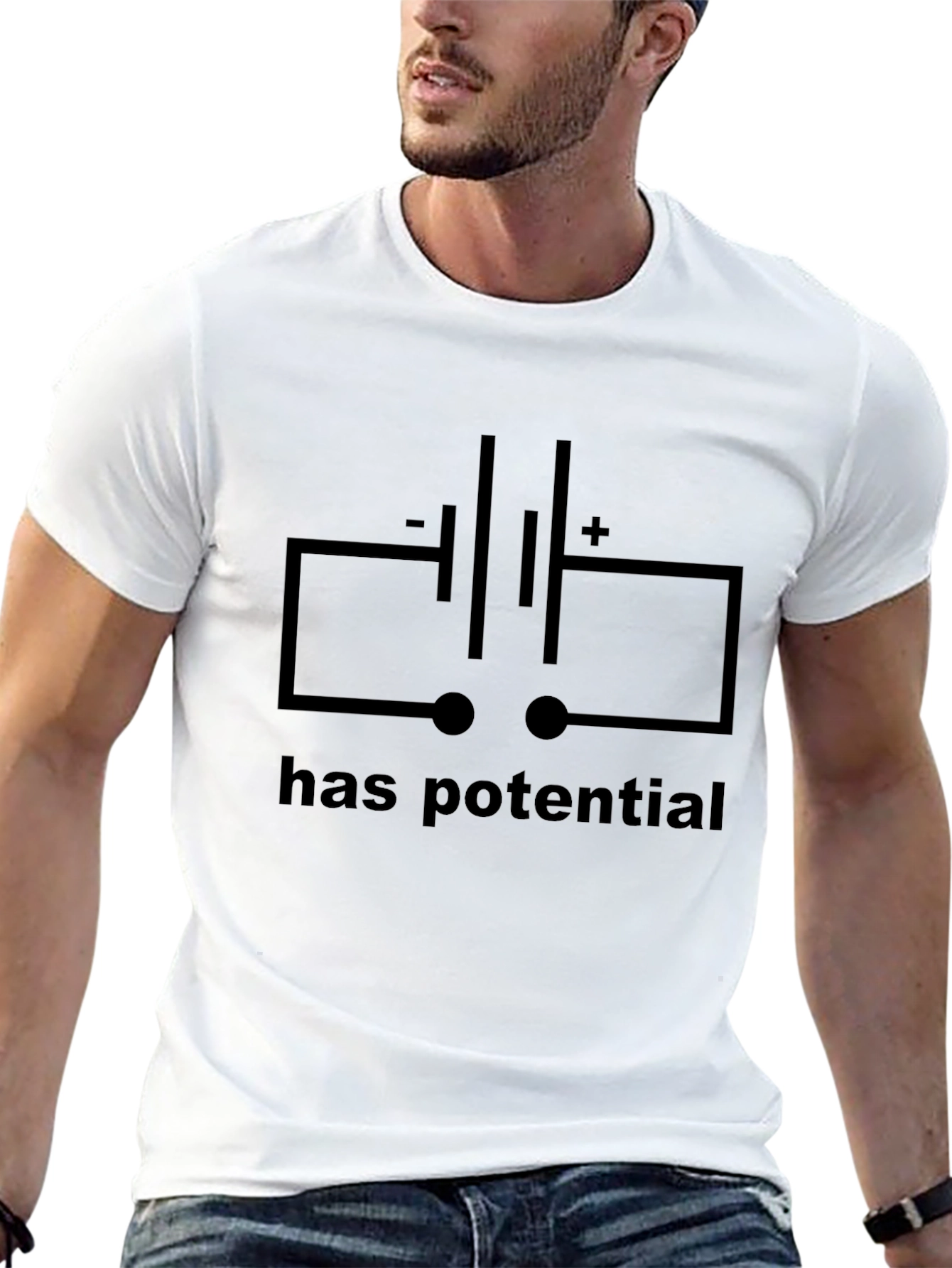 Has Potential Battery Circuit Black T-Shirt