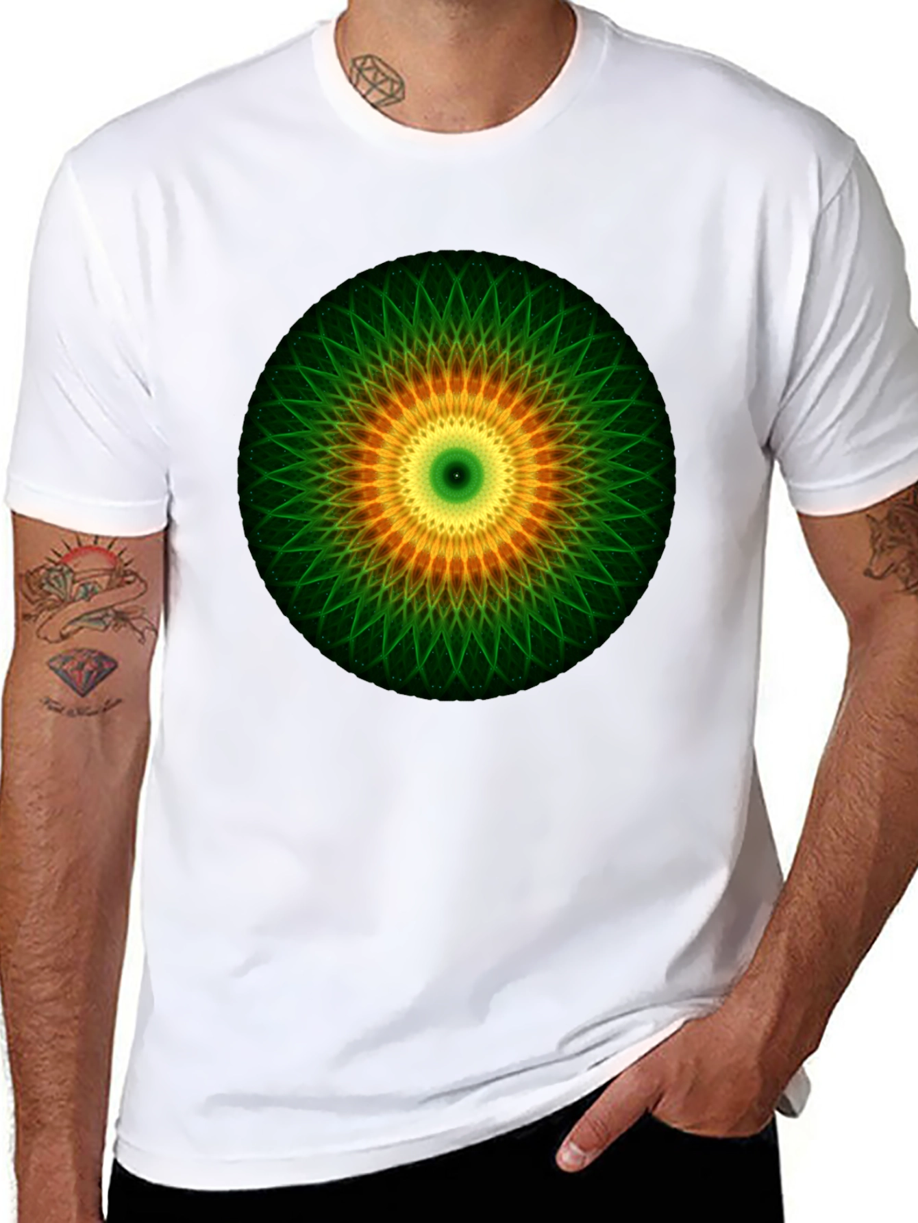 Mandala Graphic Print T-Shirt - Black
