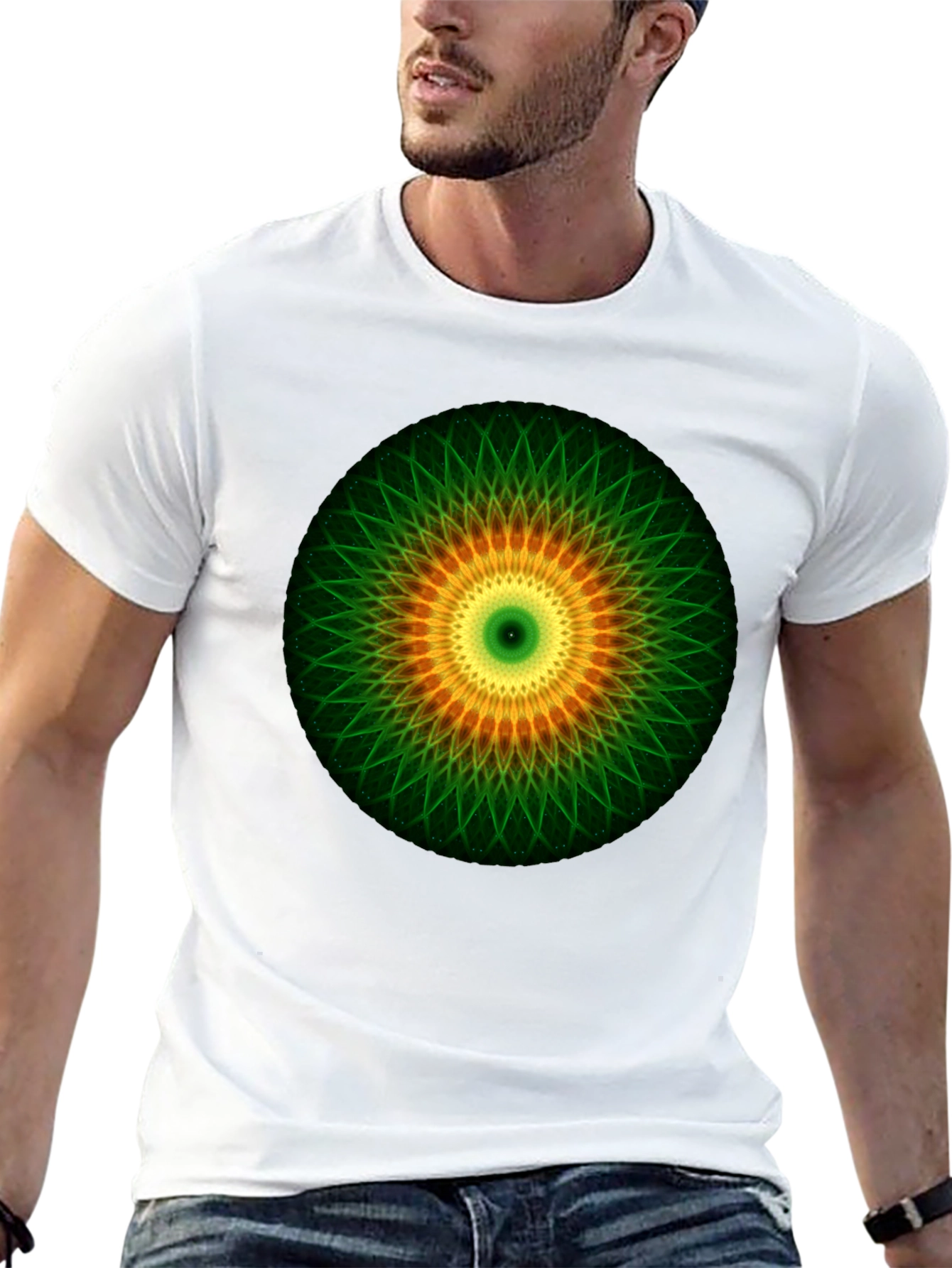 Mandala Graphic Print T-Shirt - Black