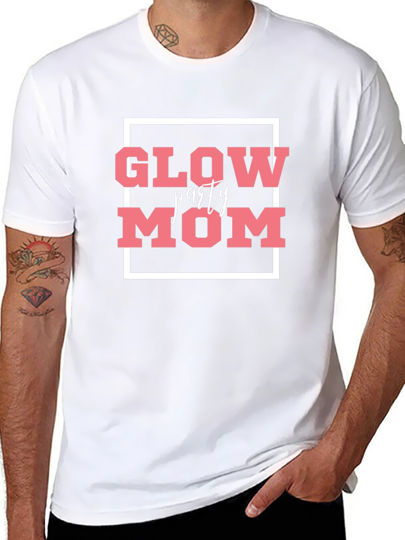 Glow Party Mom T-Shirt - Black