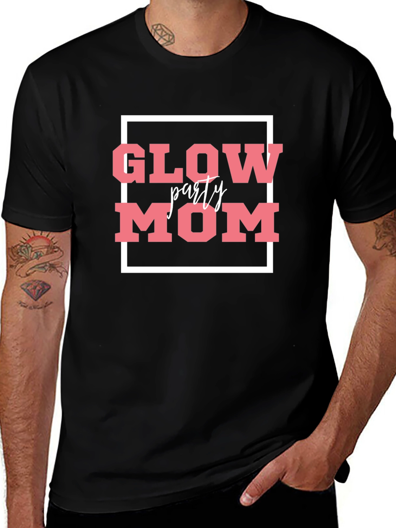 Glow Party Mom T-Shirt - Black