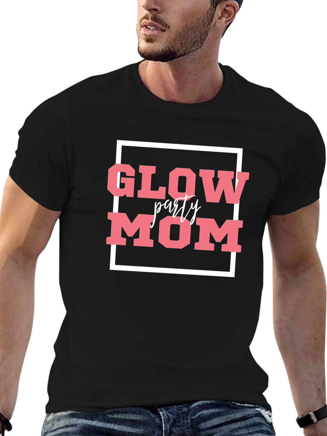 Glow Party Mom T-Shirt - Black