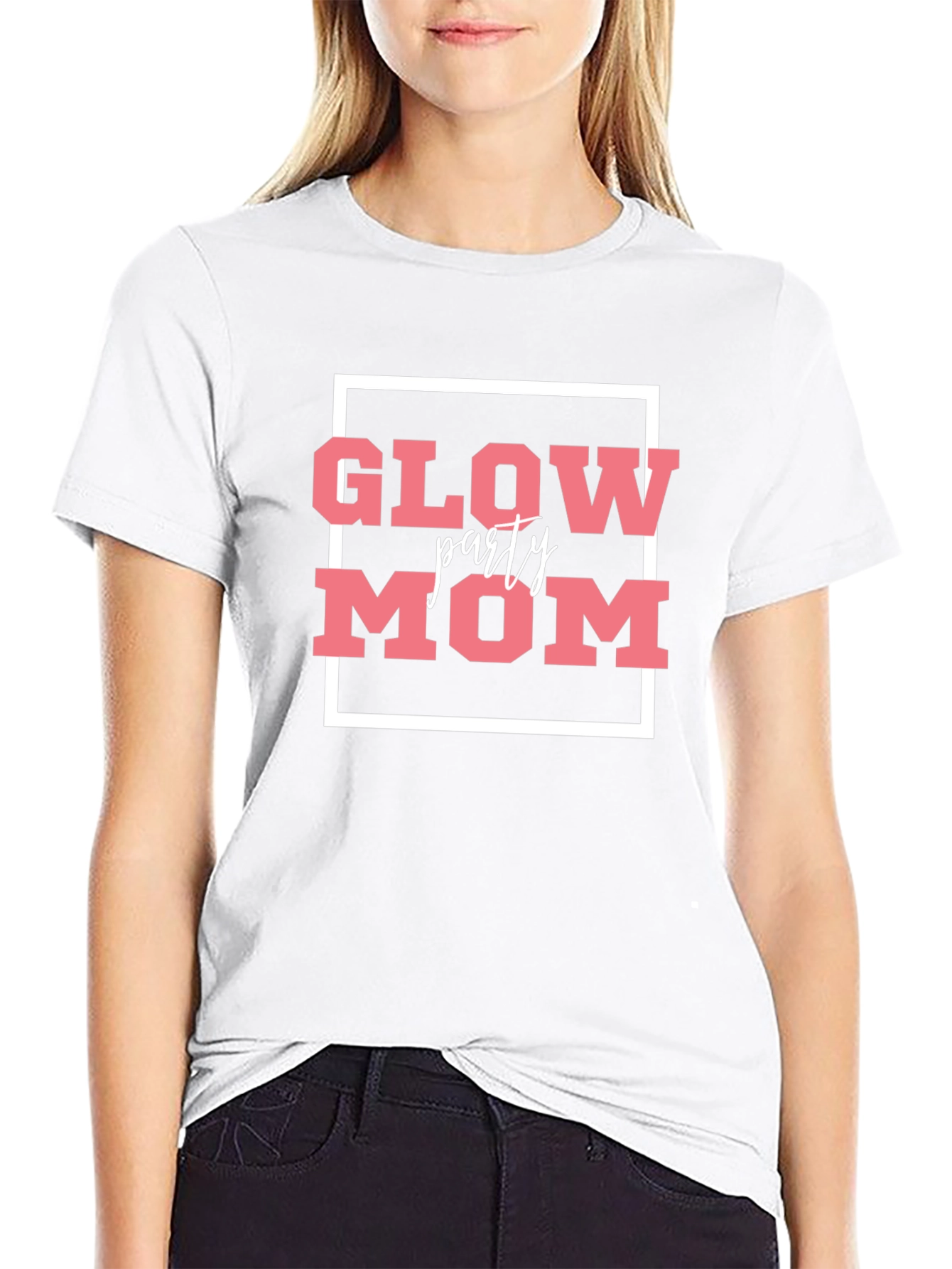 Glow Party Mom T-Shirt - Black