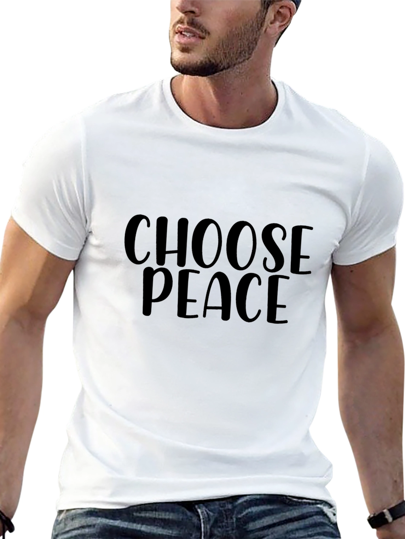 Choose Peace Black Graphic Tee - Mens Casual Shirt