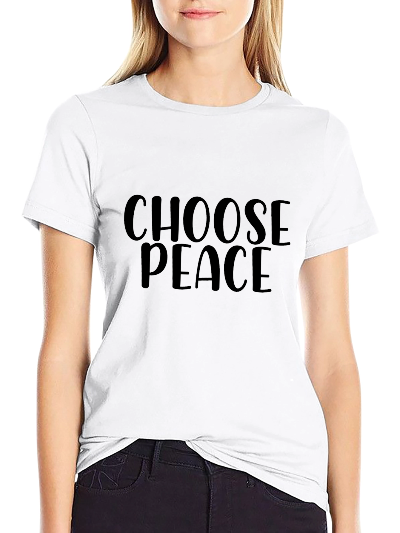 Choose Peace Black Graphic Tee - Mens Casual Shirt