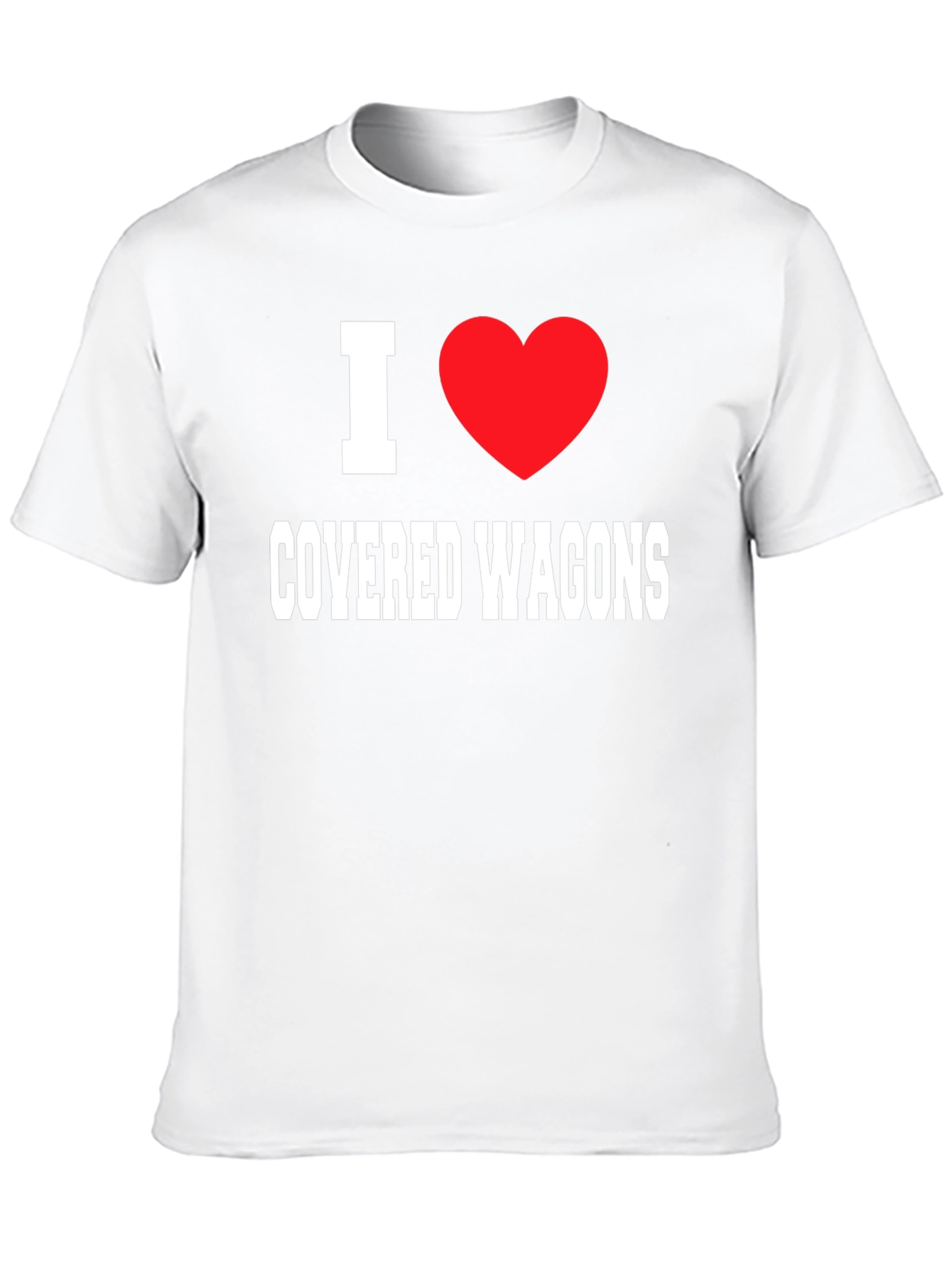 I Heart Covered Wagons Black T-Shirt