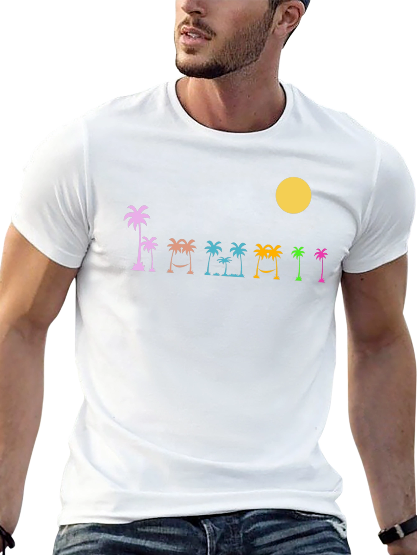 Tropical Palms Black T-Shirt