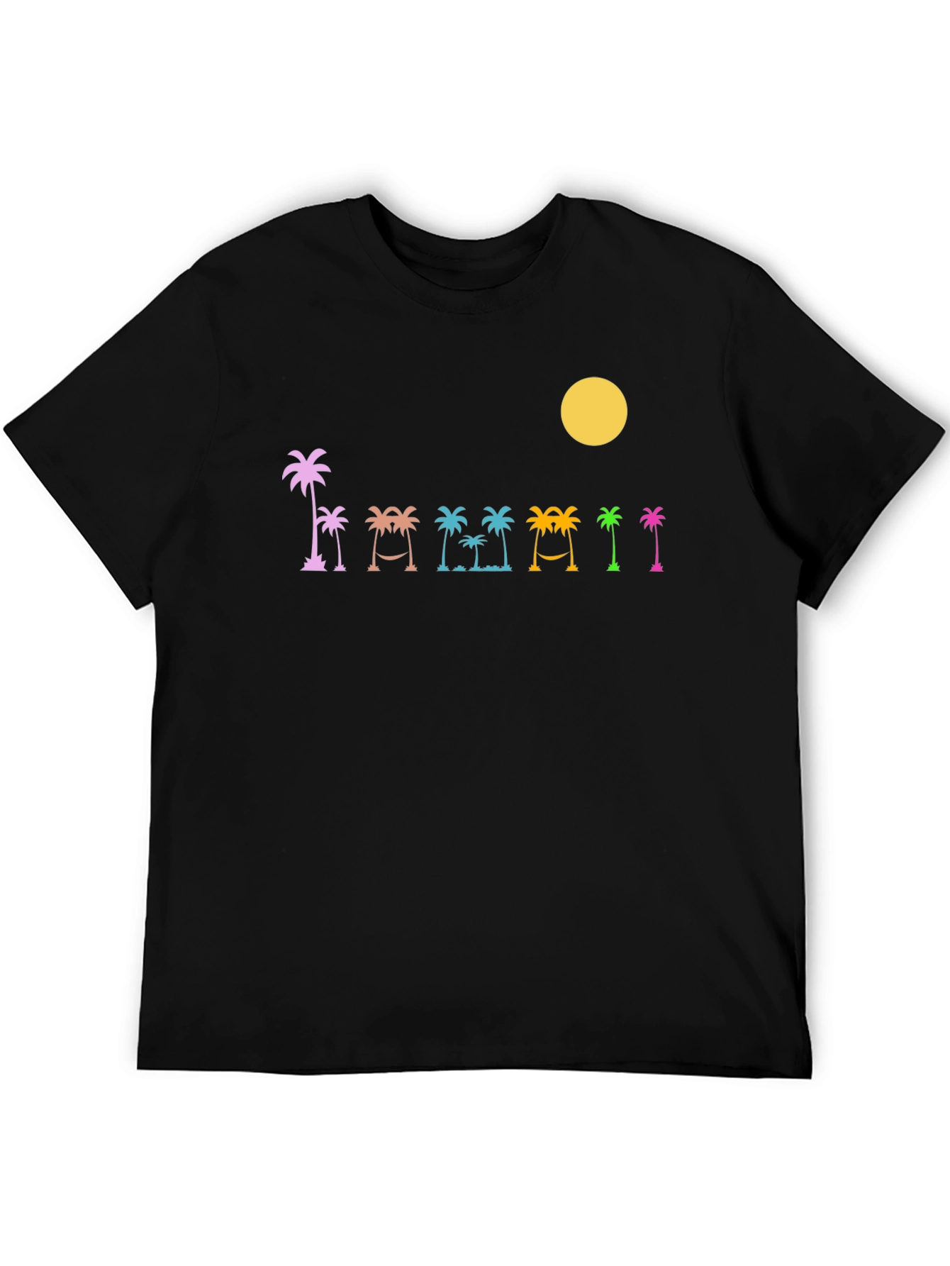 Tropical Palms Black T-Shirt