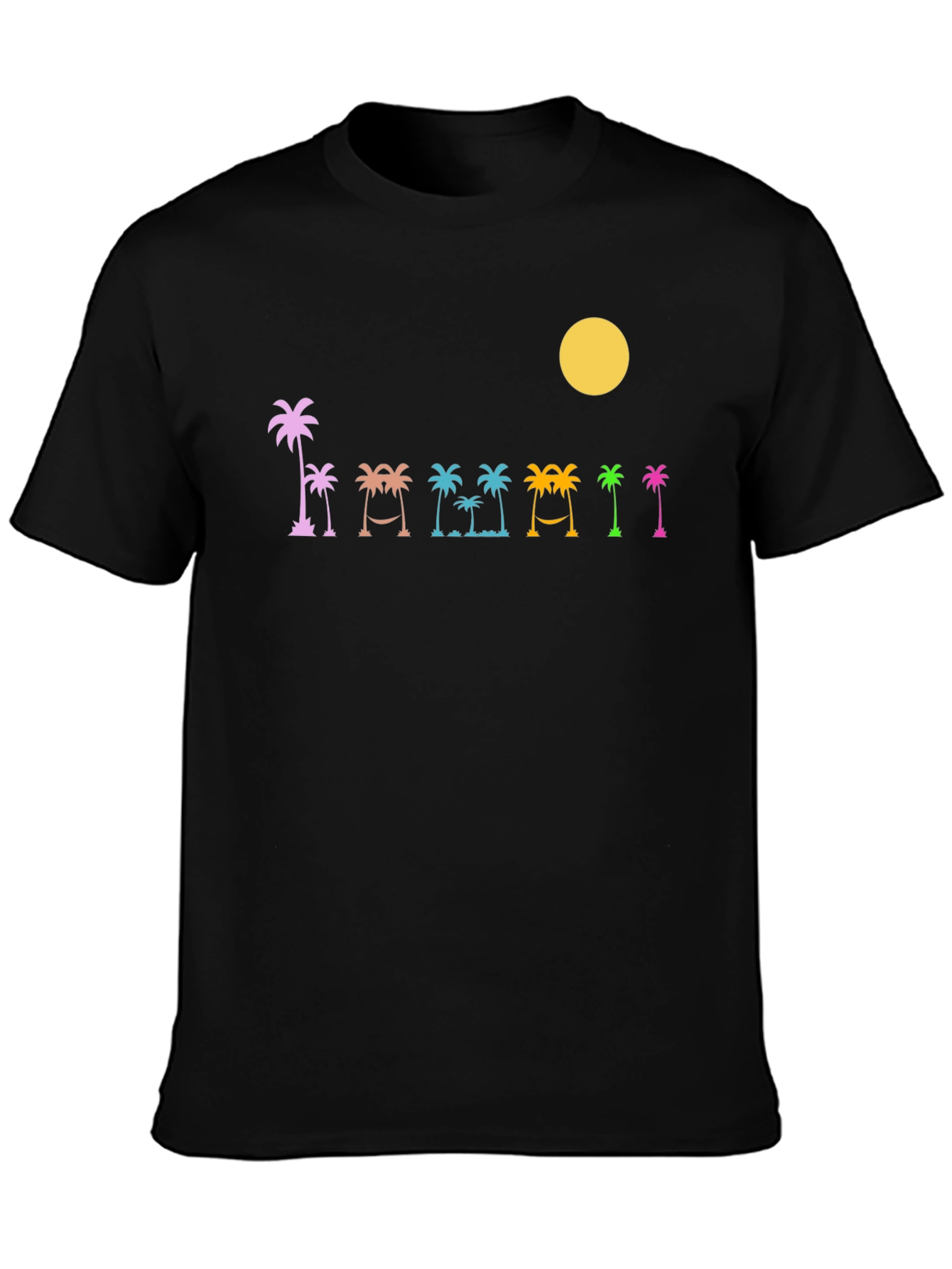 Tropical Palms Black T-Shirt