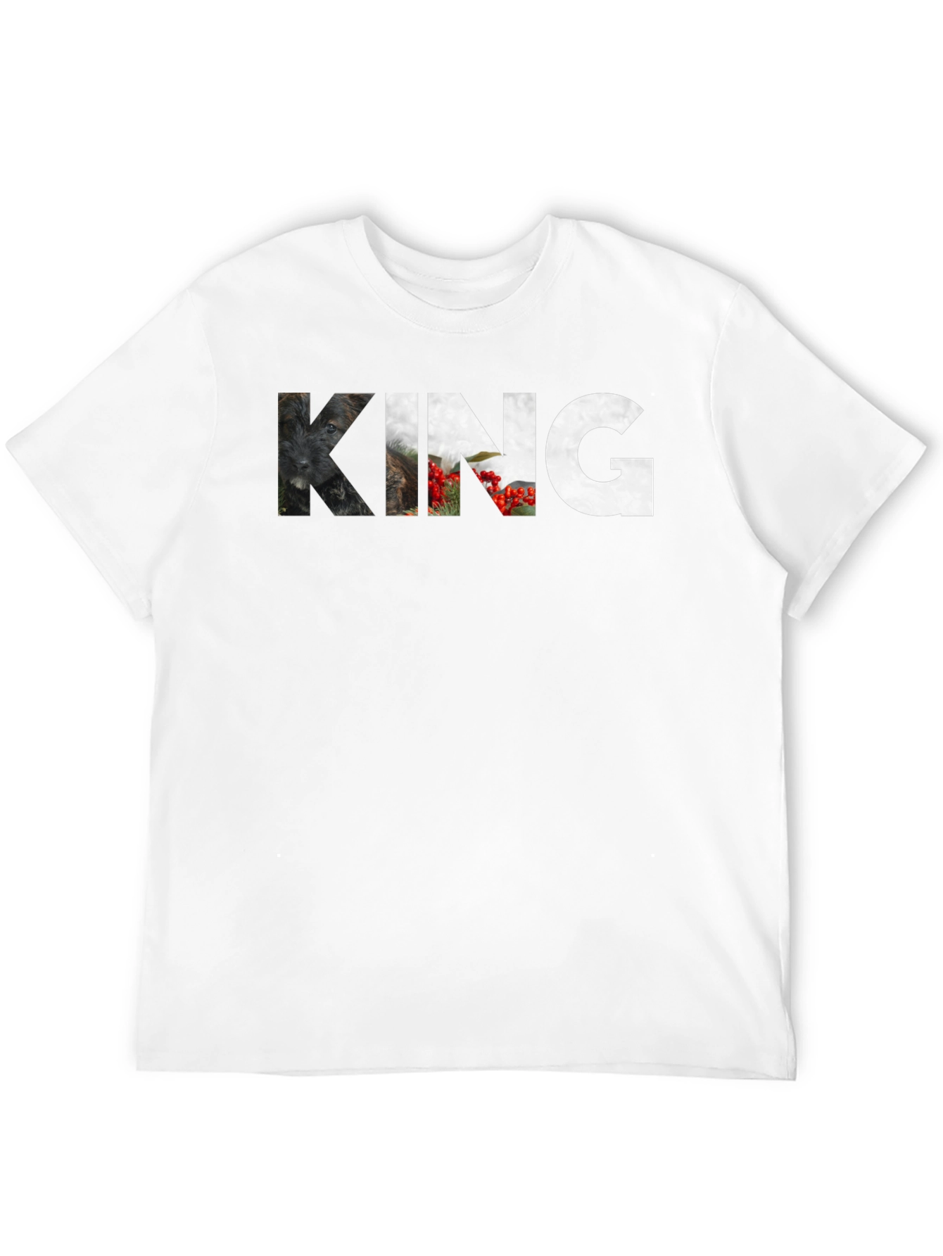 Mens Black King Graphic Print T-Shirt