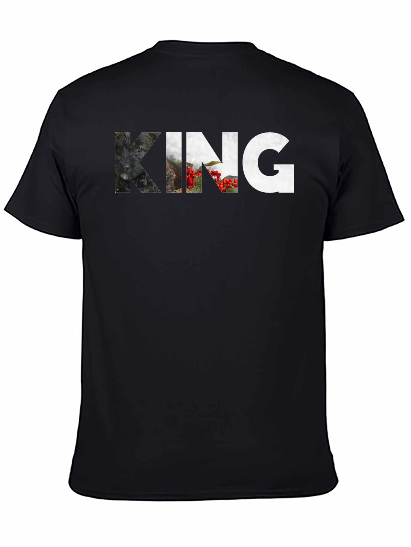 Mens Black King Graphic Print T-Shirt