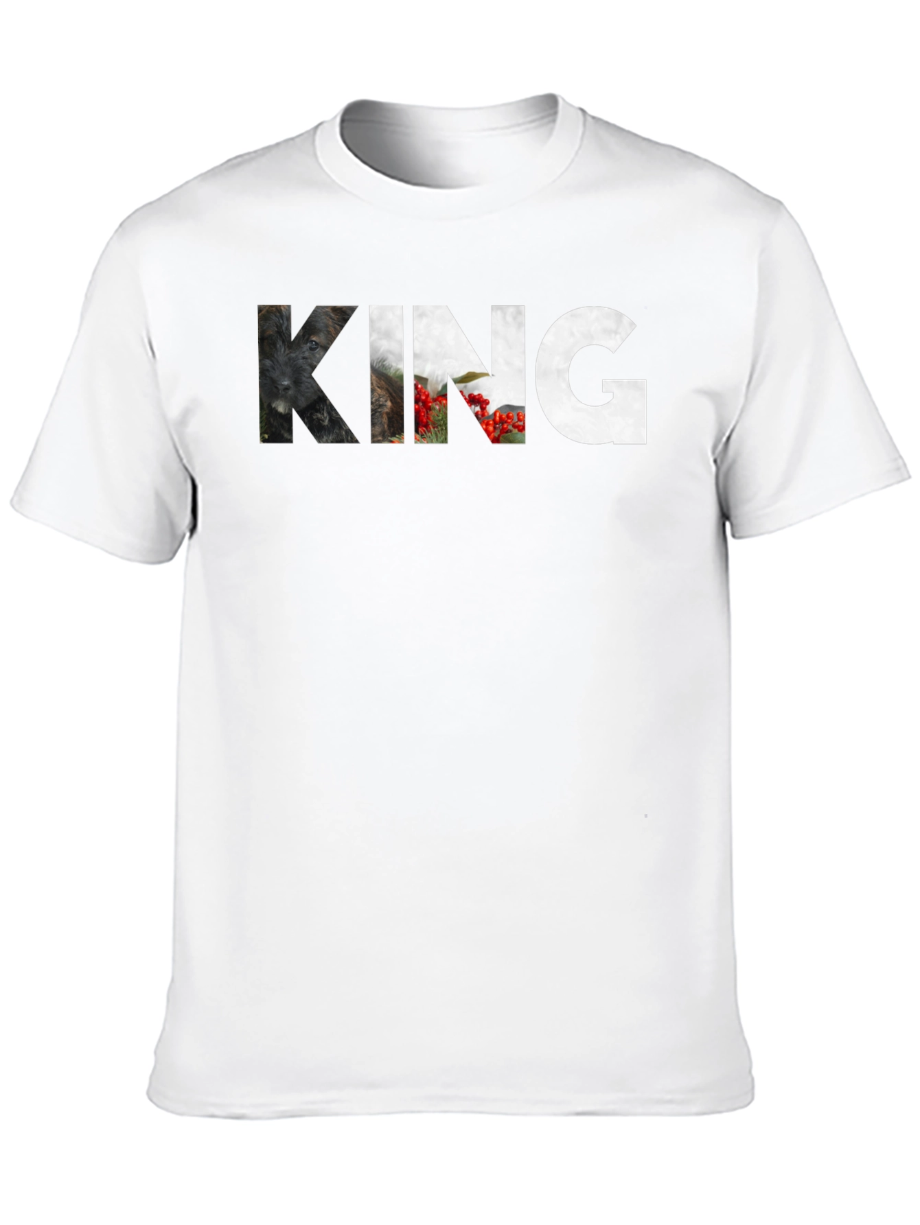 Mens Black King Graphic Print T-Shirt