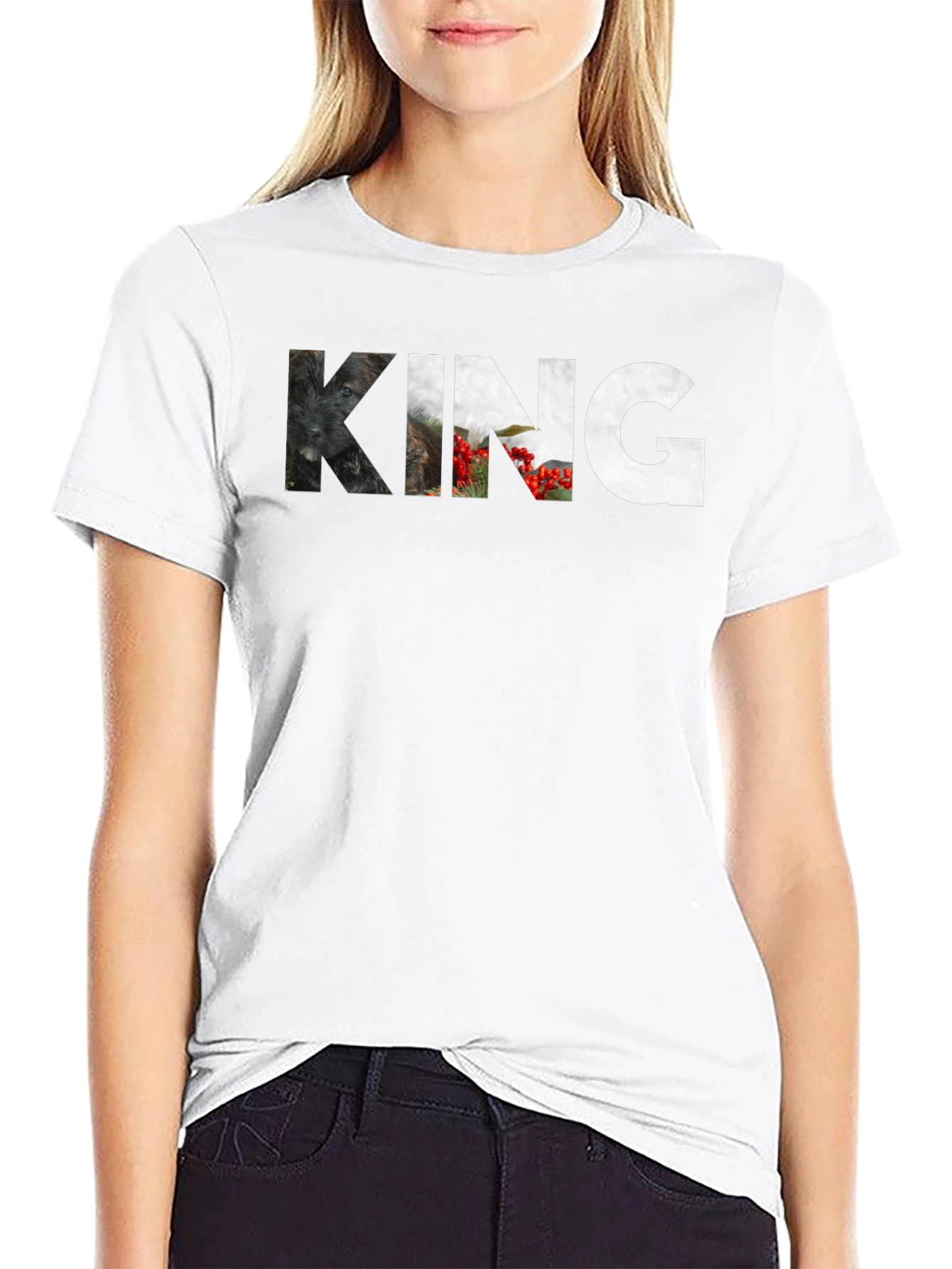 Mens Black King Graphic Print T-Shirt
