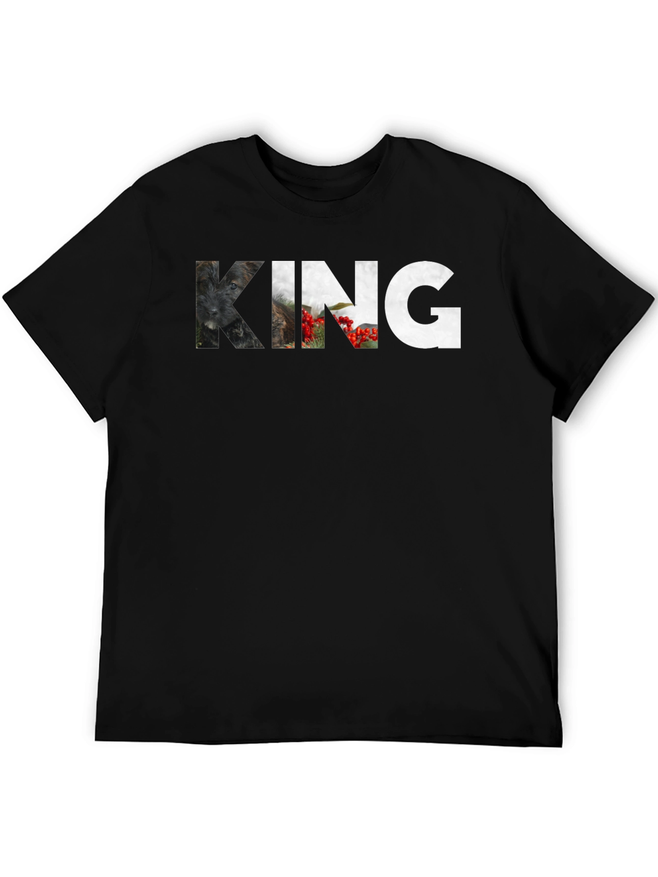 Mens Black King Graphic Print T-Shirt