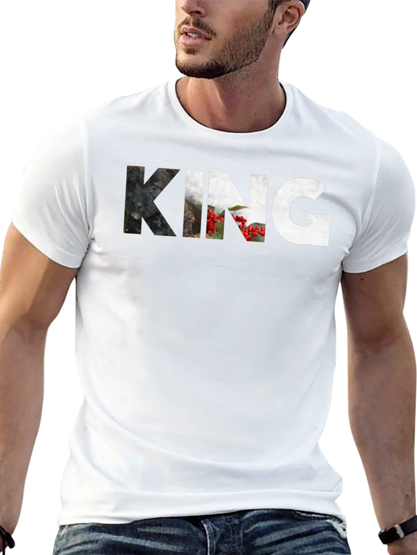 Mens Black King Graphic Print T-Shirt