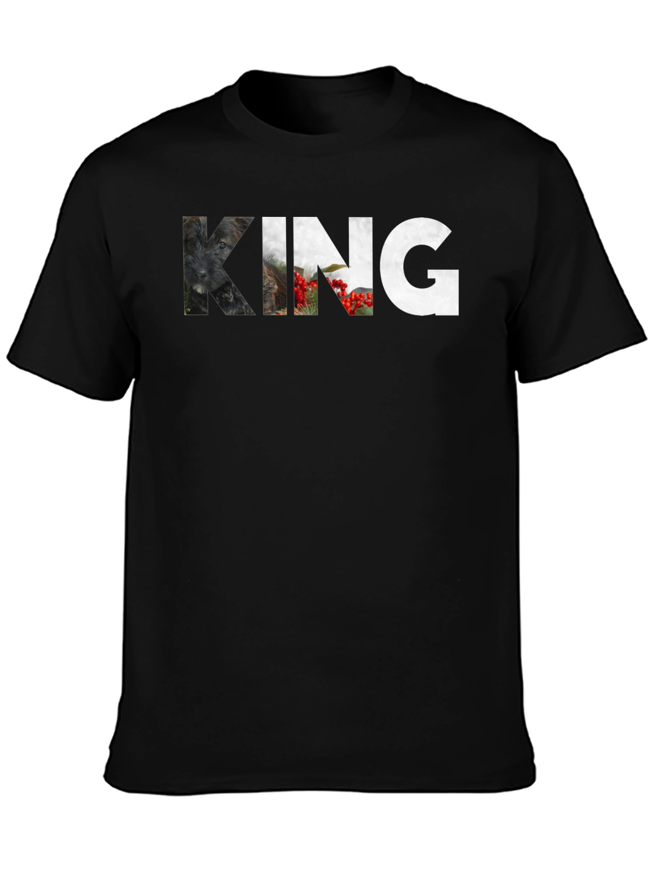 Mens Black King Graphic Print T-Shirt