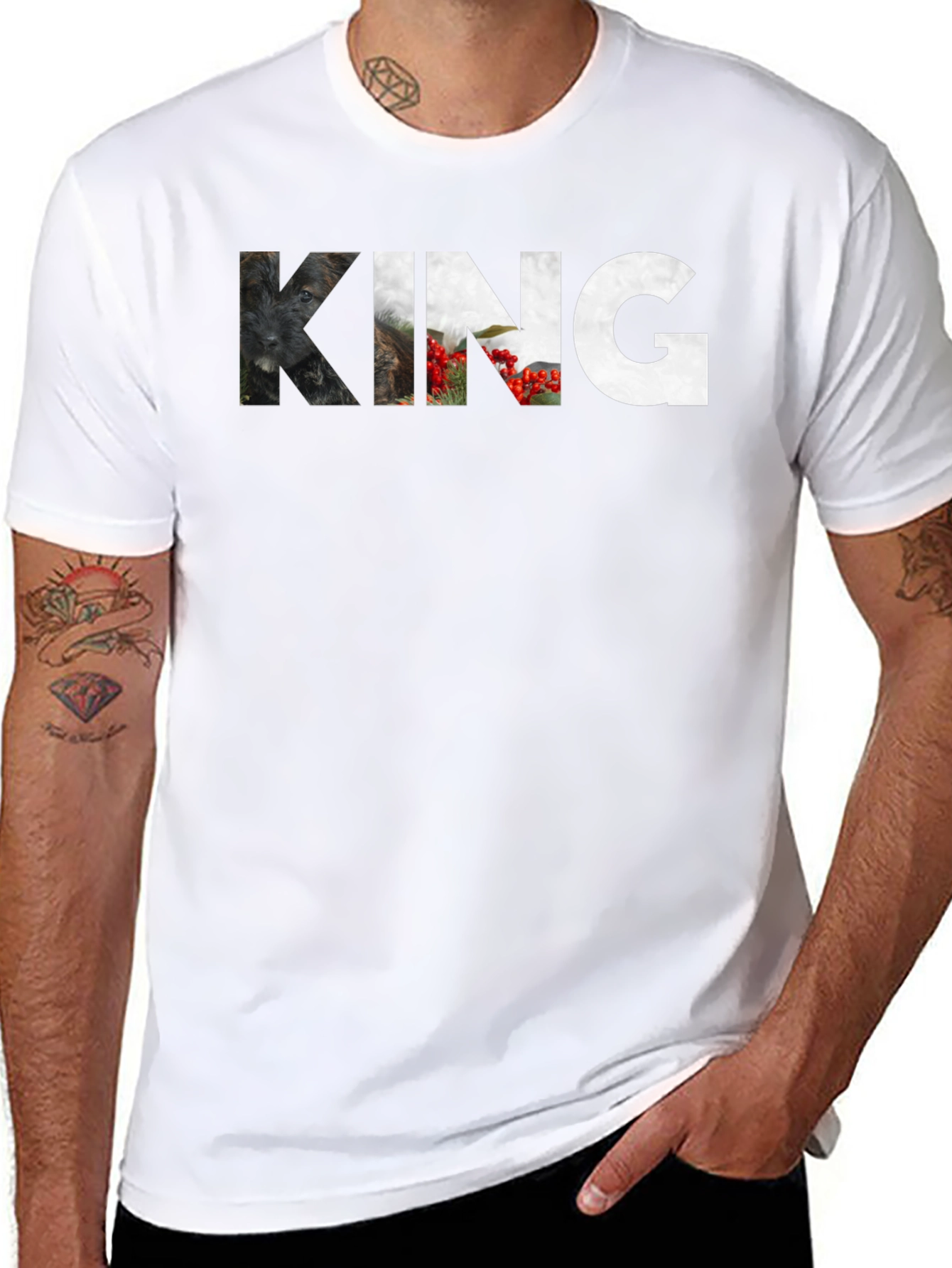 Mens Black King Graphic Print T-Shirt