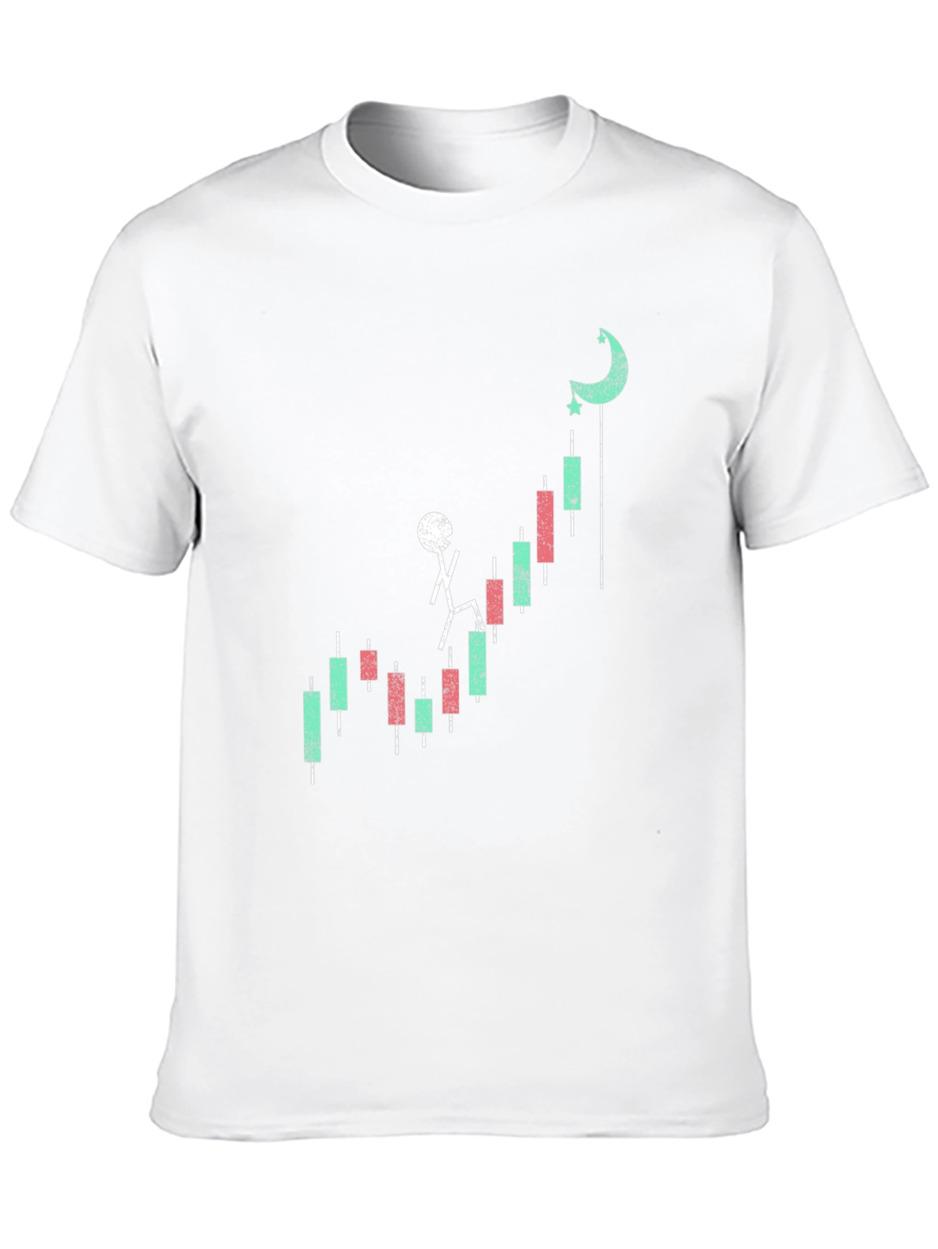 Stock Climb T-Shirt - Black Cotton Blend Graphic Tee