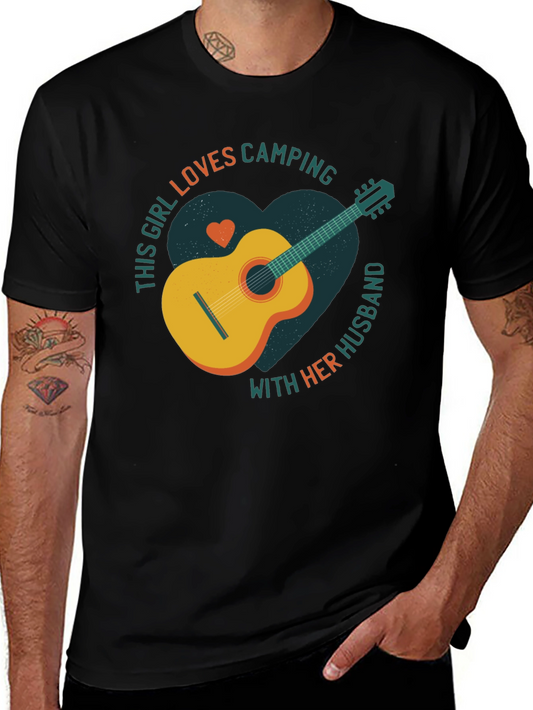 Camping Guitar T-Shirt: This Girl Loves Camping With Her Husband