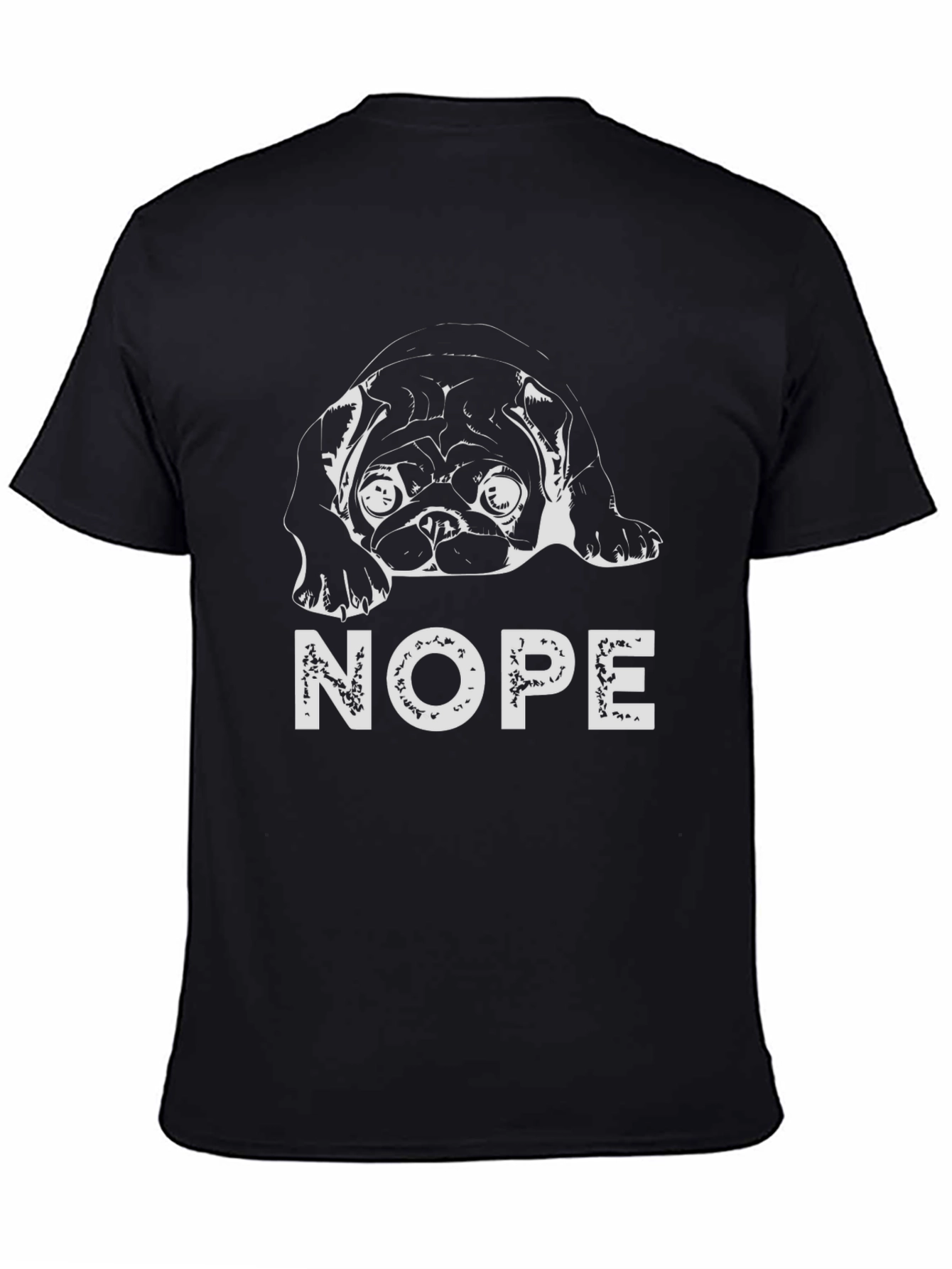 Nope Pug Graphic Tee - Funny Dog T-Shirt