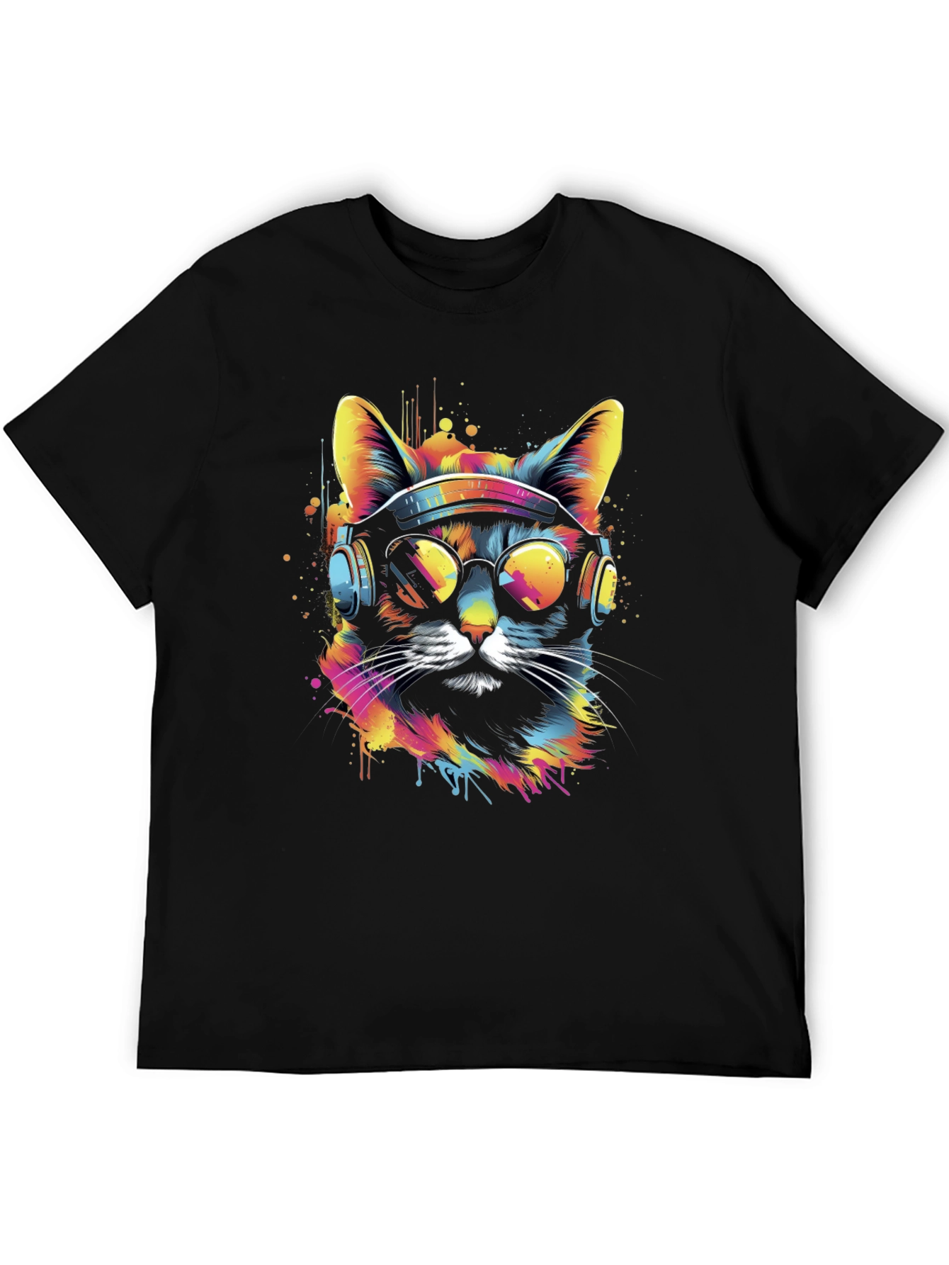 Cool Cat Graphic T-Shirt - Black Tee
