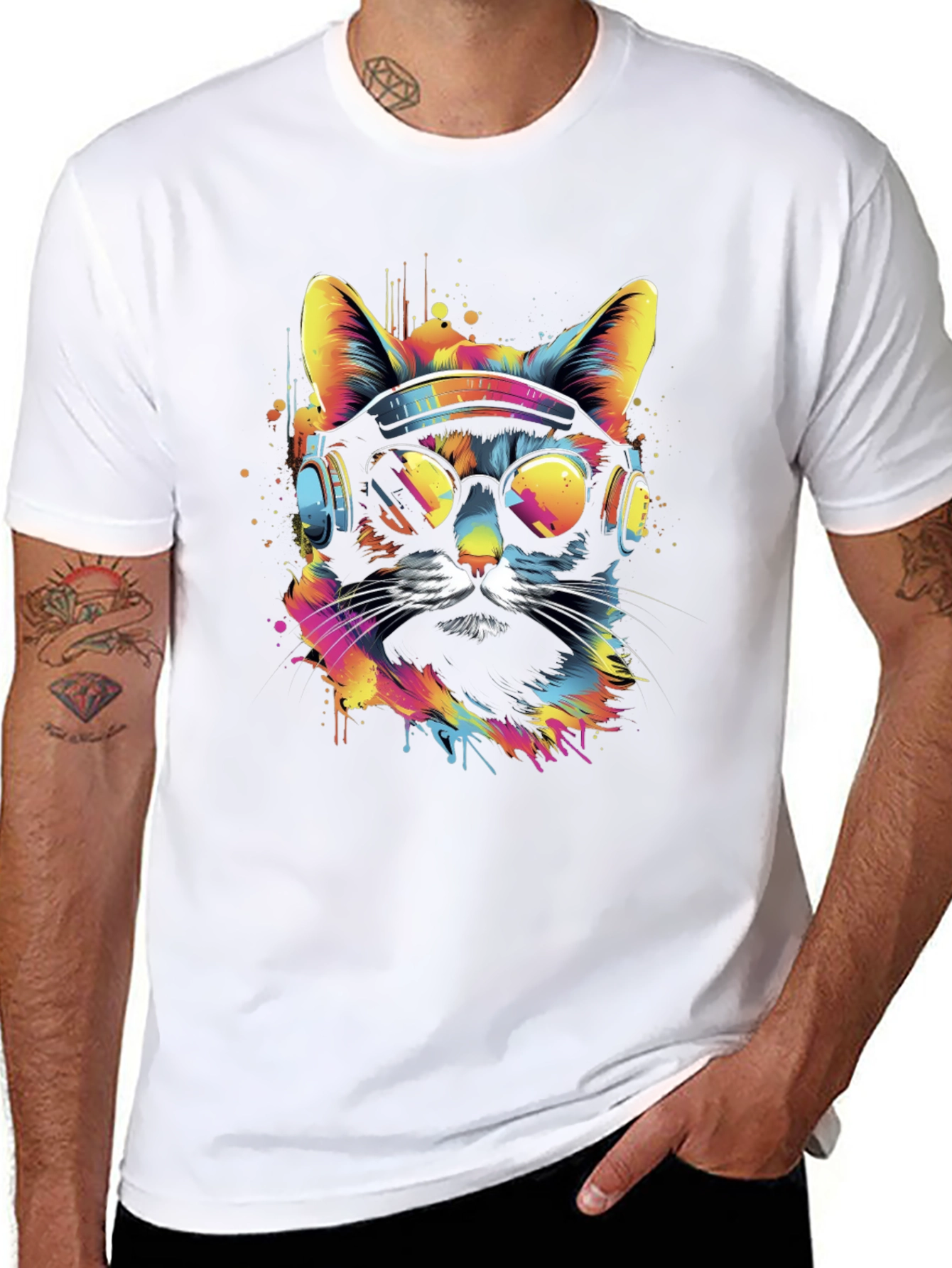 Cool Cat Graphic T-Shirt - Black Tee