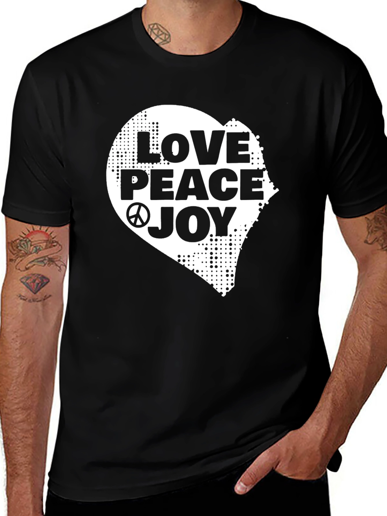Love Peace Joy Graphic Tee - Black
