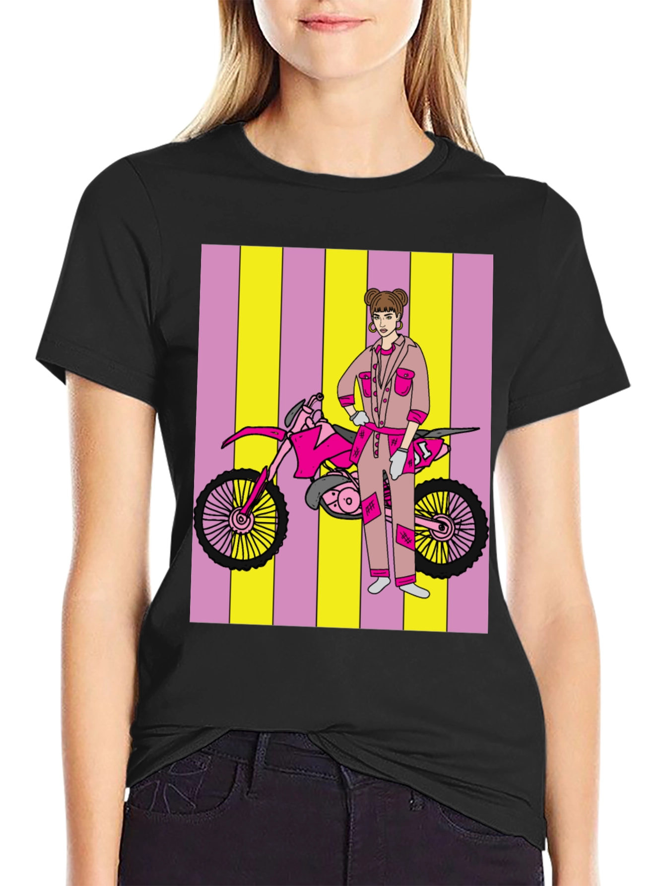 Motorcross Girl Graphic T-Shirt - Bold Style