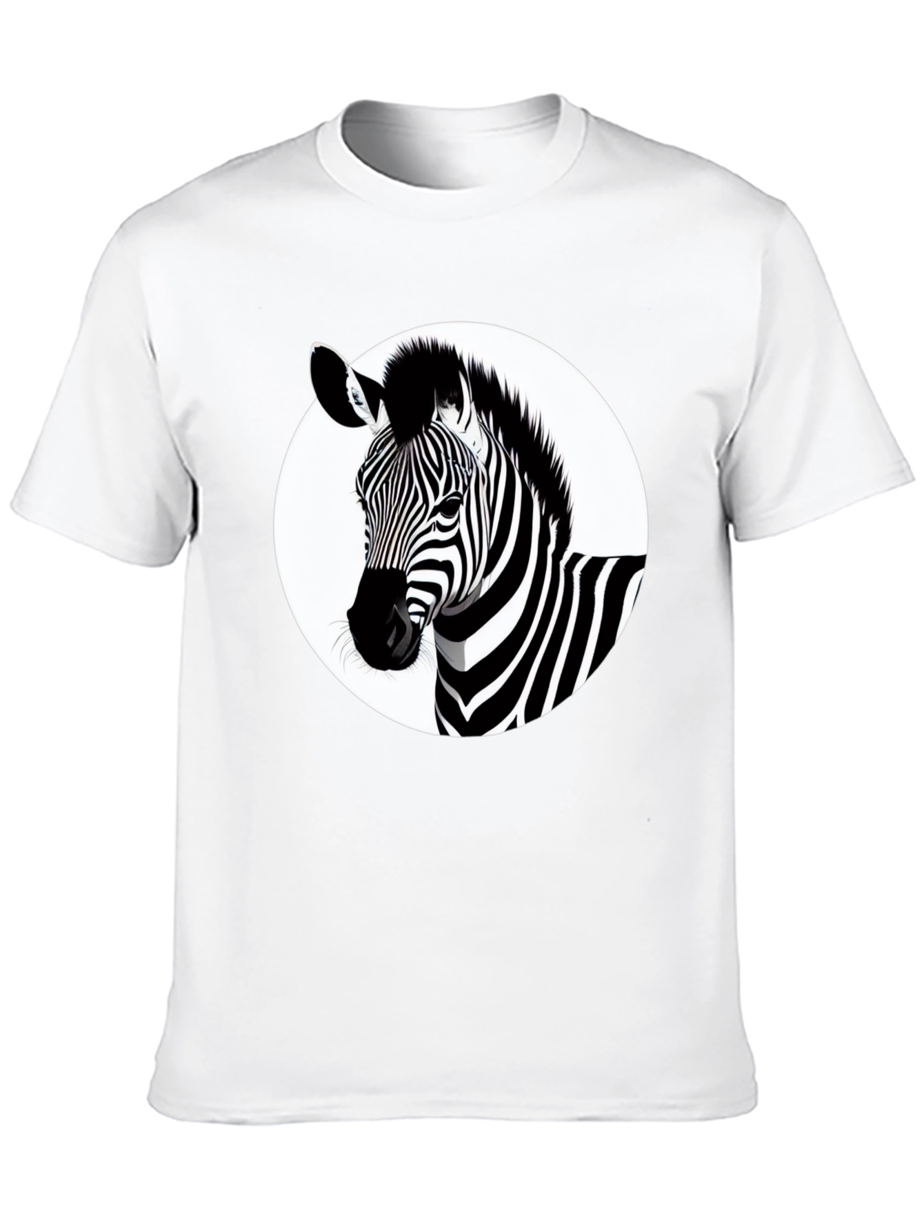 Stylish Zebra Graphic Print Black T-Shirt