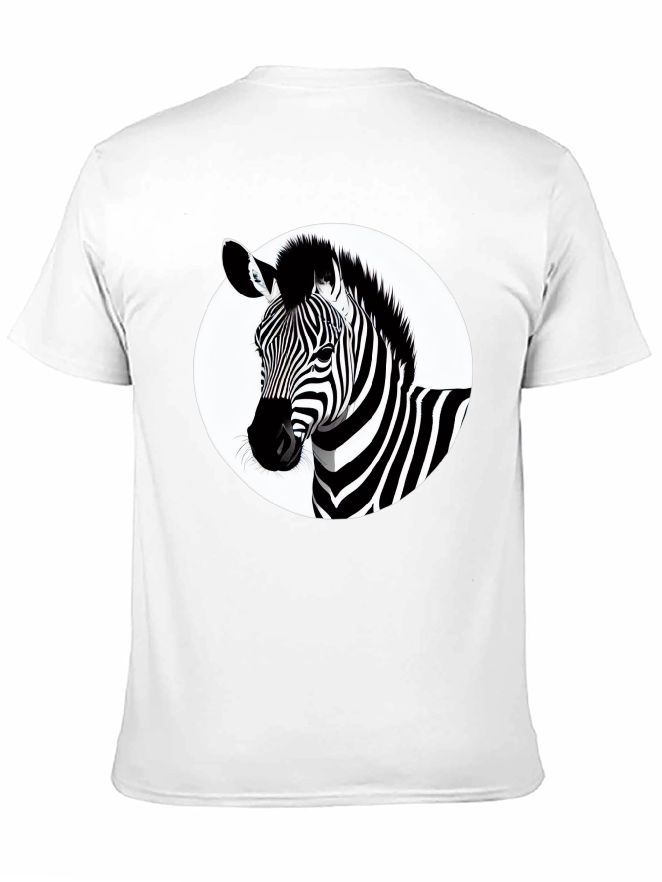 Stylish Zebra Graphic Print Black T-Shirt