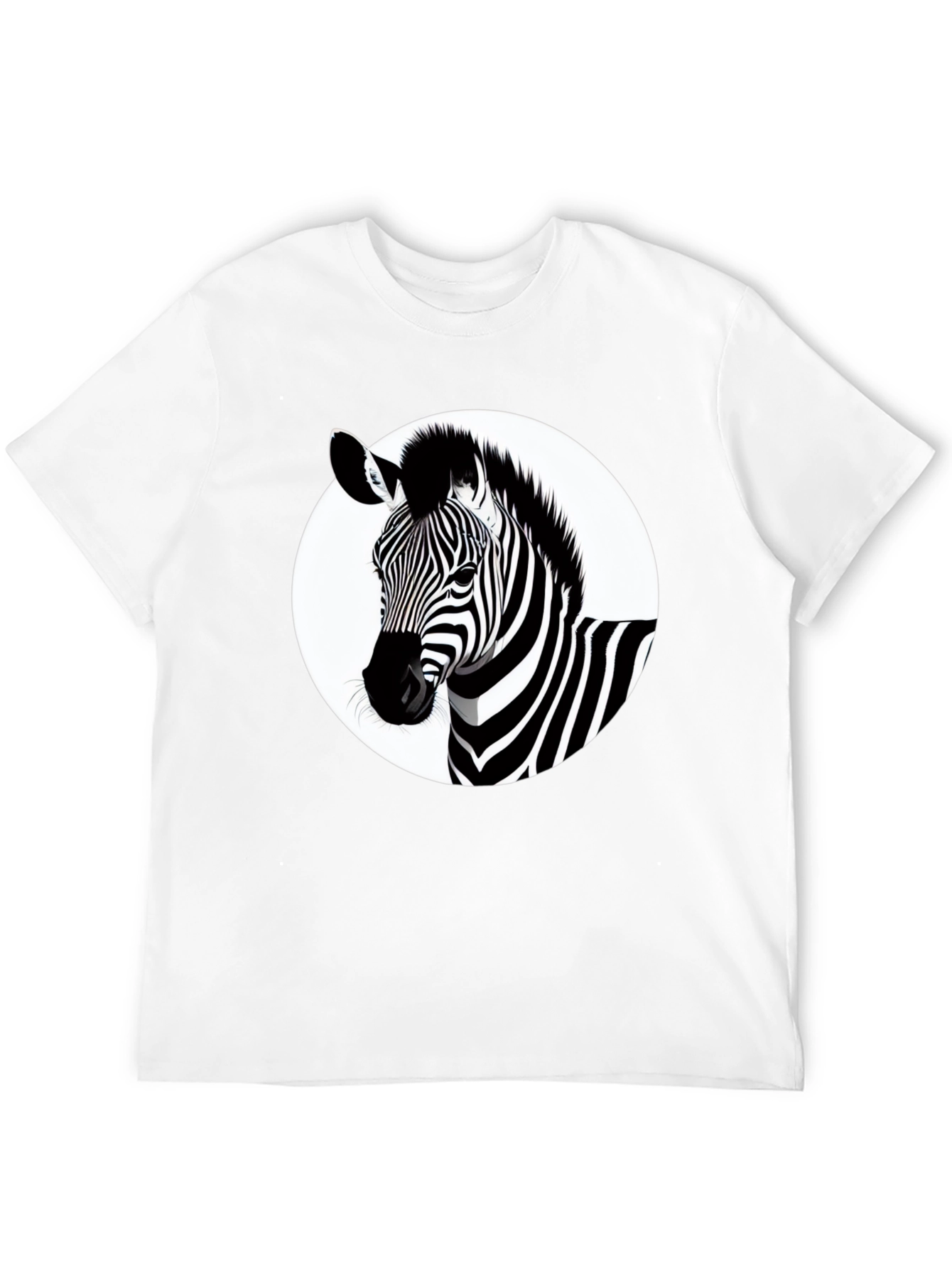 Stylish Zebra Graphic Print Black T-Shirt