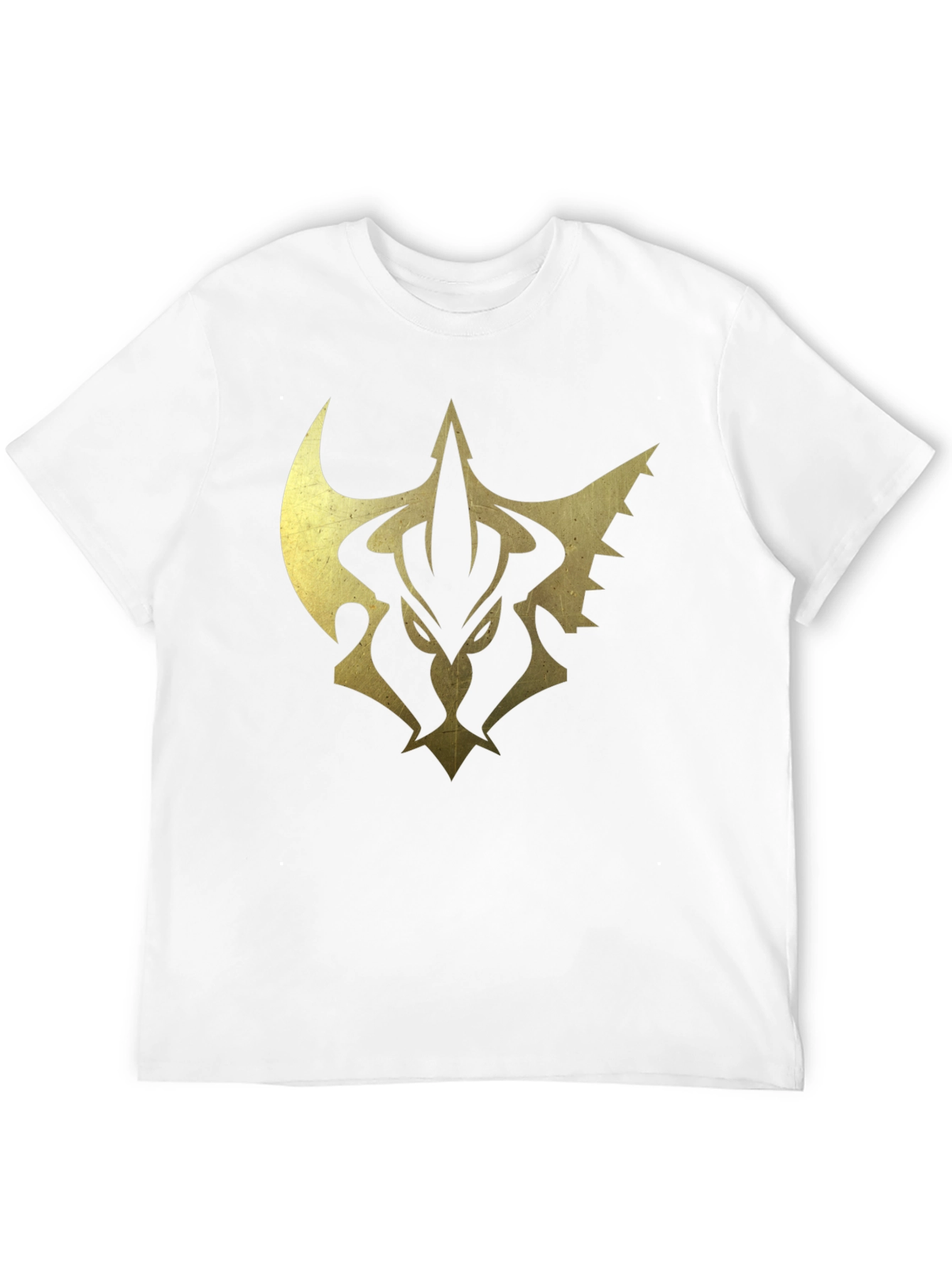 Mens Black Tee with Gold Emblem Print