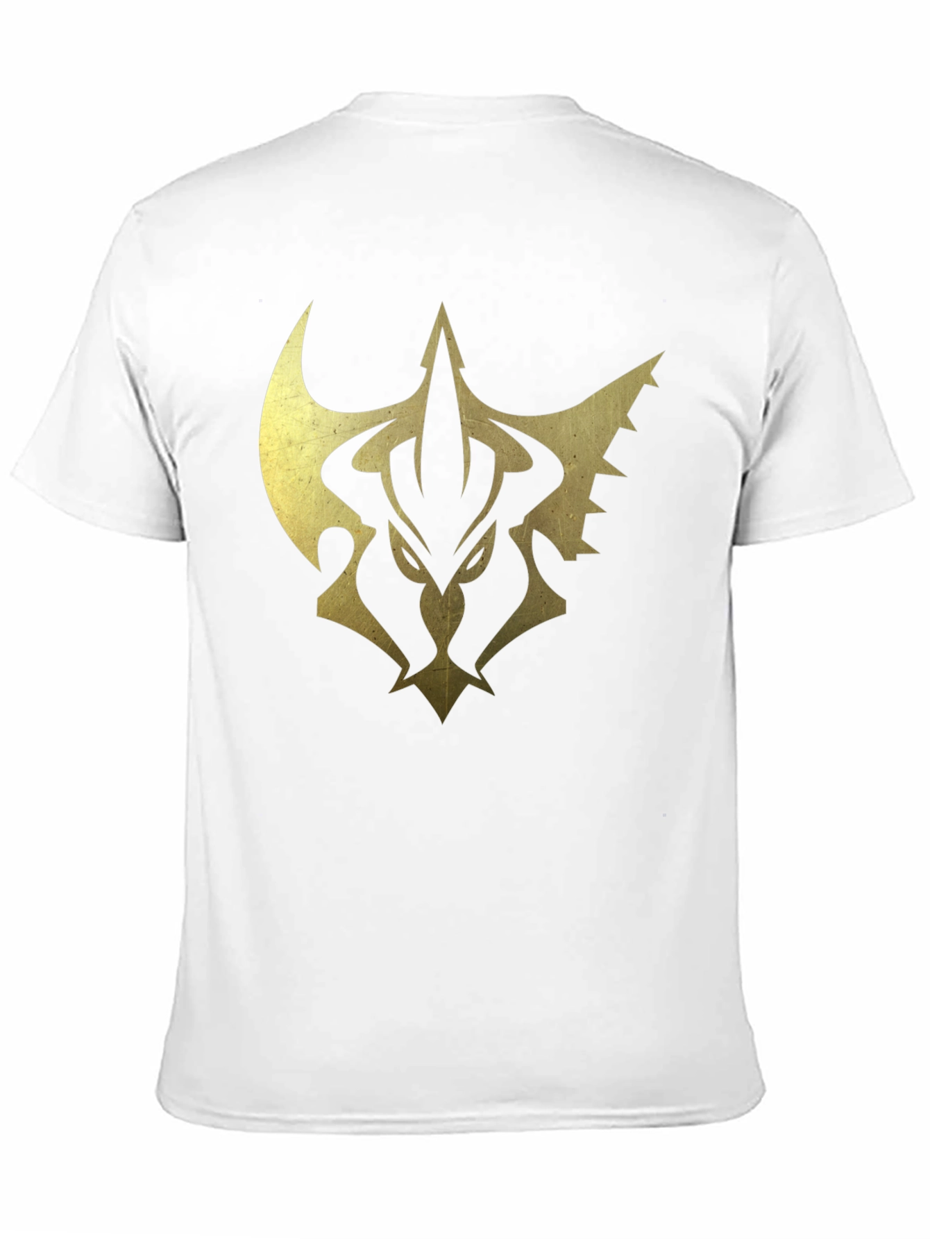 Mens Black Tee with Gold Emblem Print
