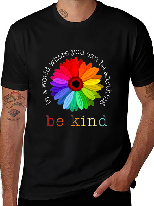 Be Kind Rainbow Flower Graphic Tee - Unisex