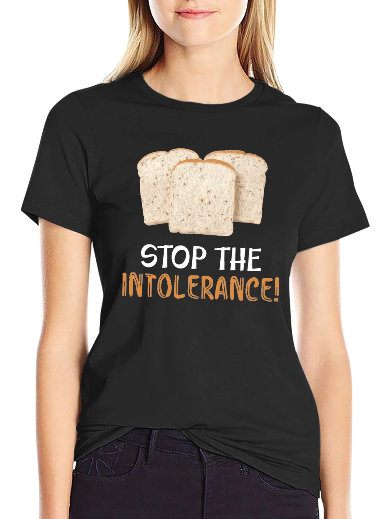 Stop the Intolerance T-Shirt - Gluten Humor Tee