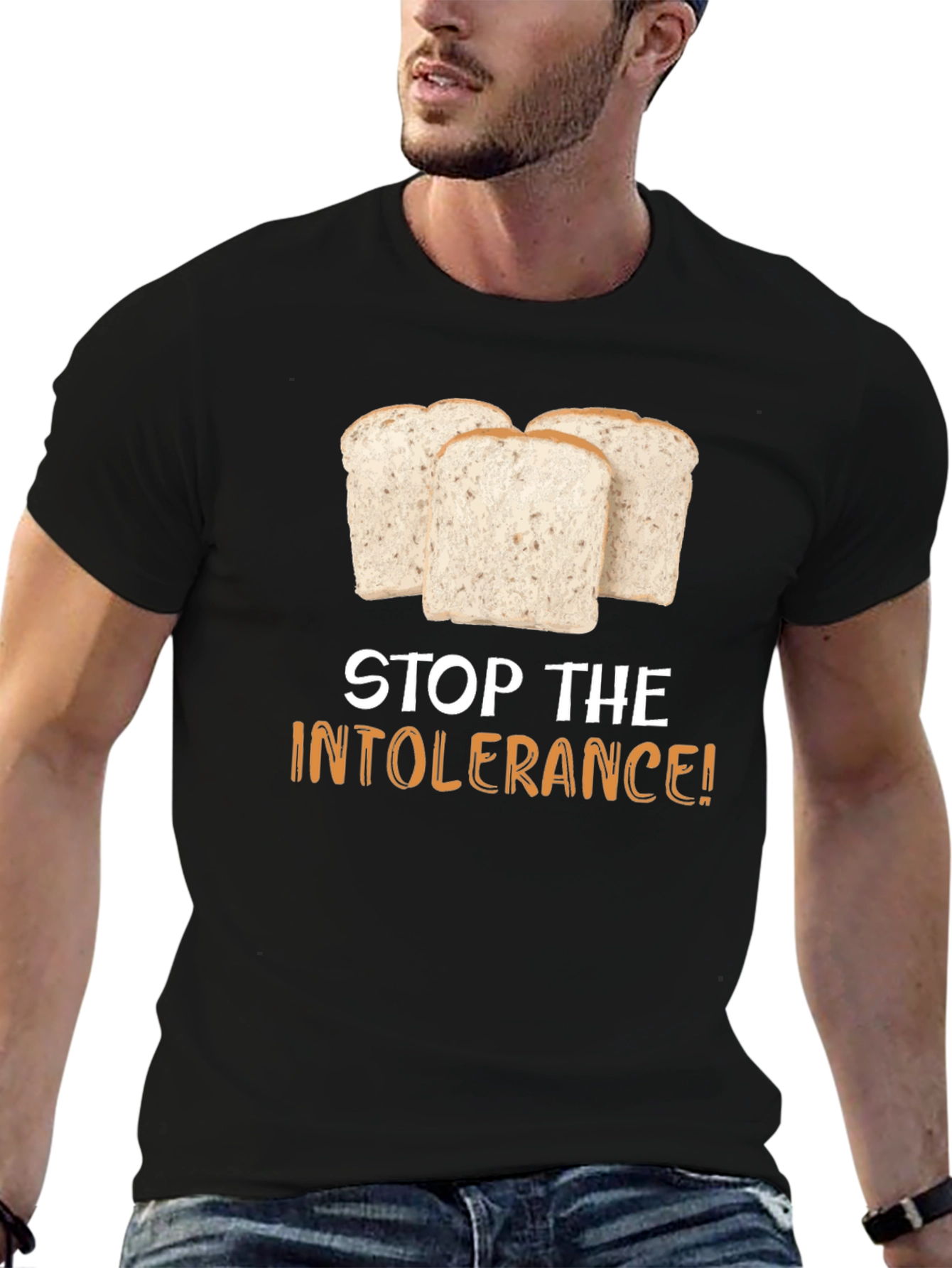 Stop the Intolerance T-Shirt - Gluten Humor Tee