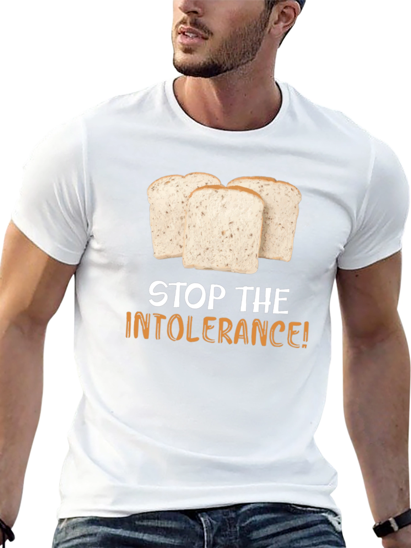 Stop the Intolerance T-Shirt - Gluten Humor Tee