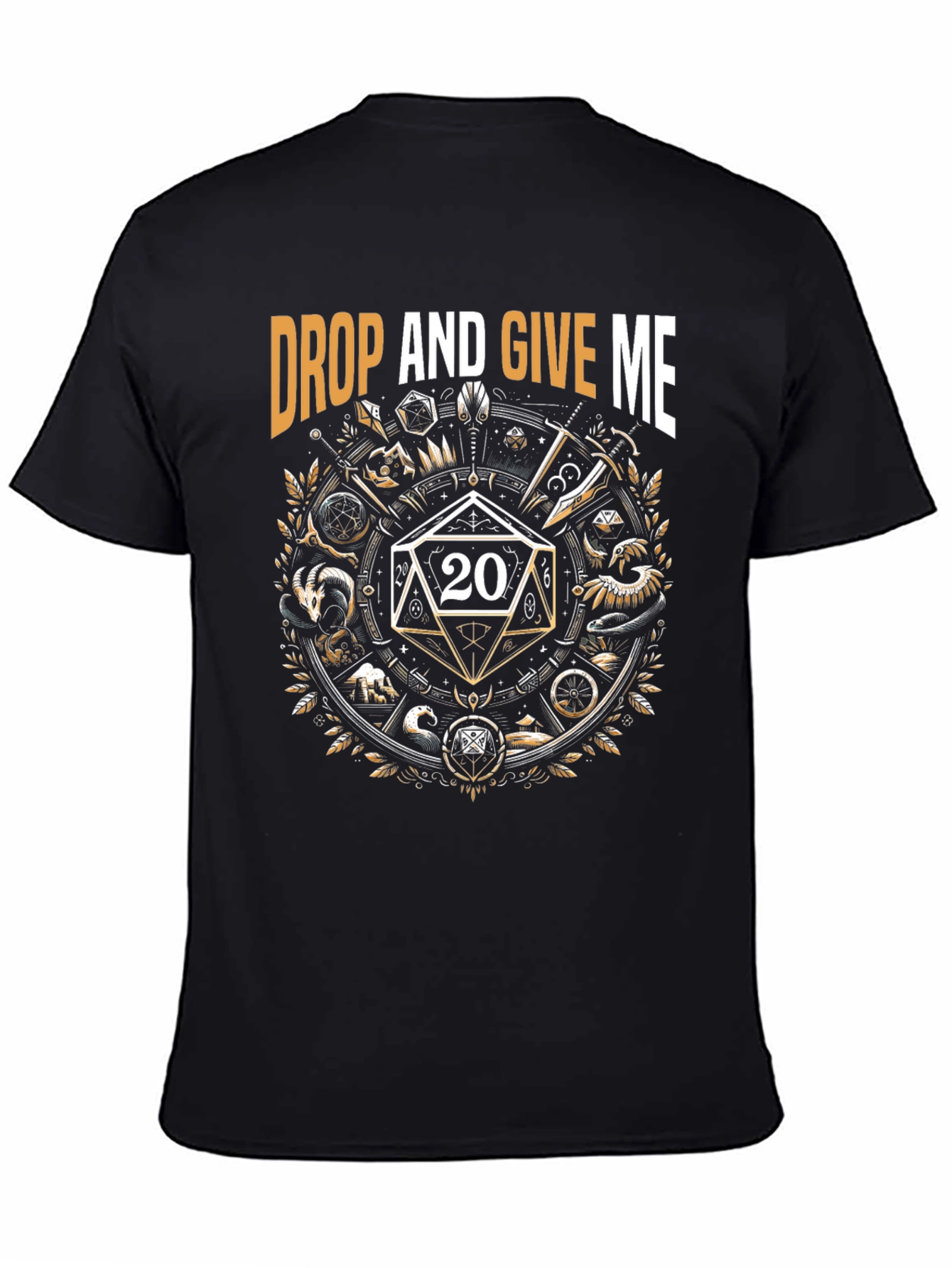 Drop and Give Me 20 Black Graphic Tee