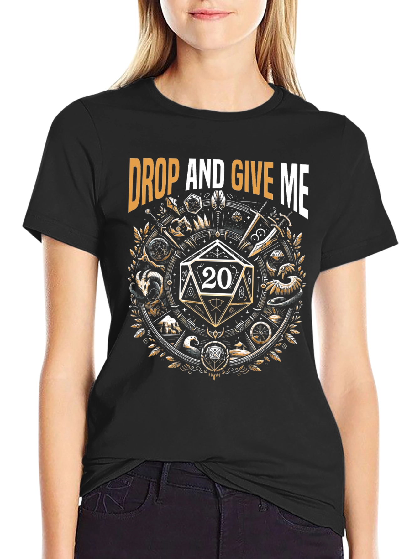 Drop and Give Me 20 Black Graphic Tee