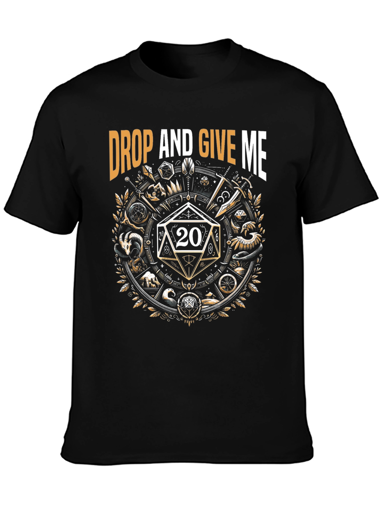Drop and Give Me 20 Black Graphic Tee
