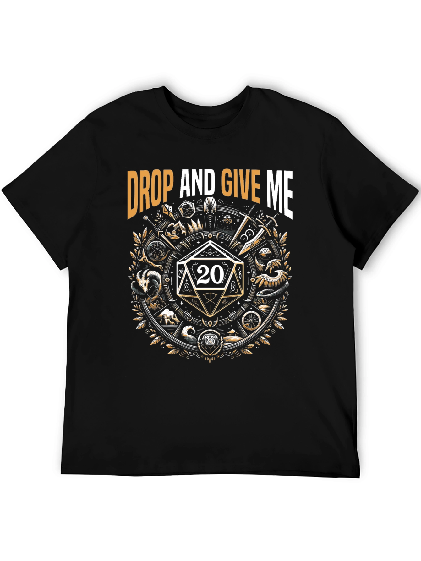 Drop and Give Me 20 Black Graphic Tee
