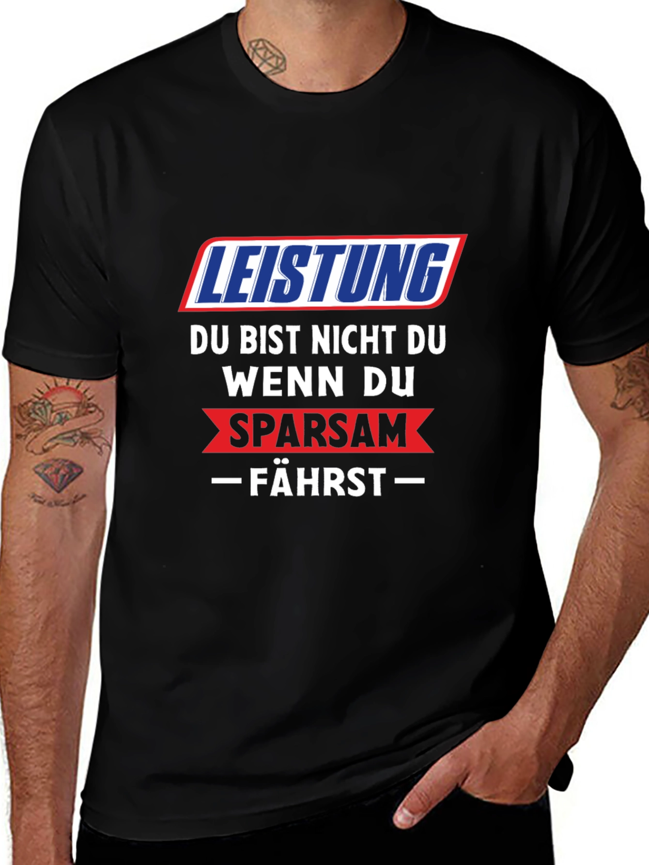 Leistung Sparsam Graphic Tee - Mens Black T-Shirt